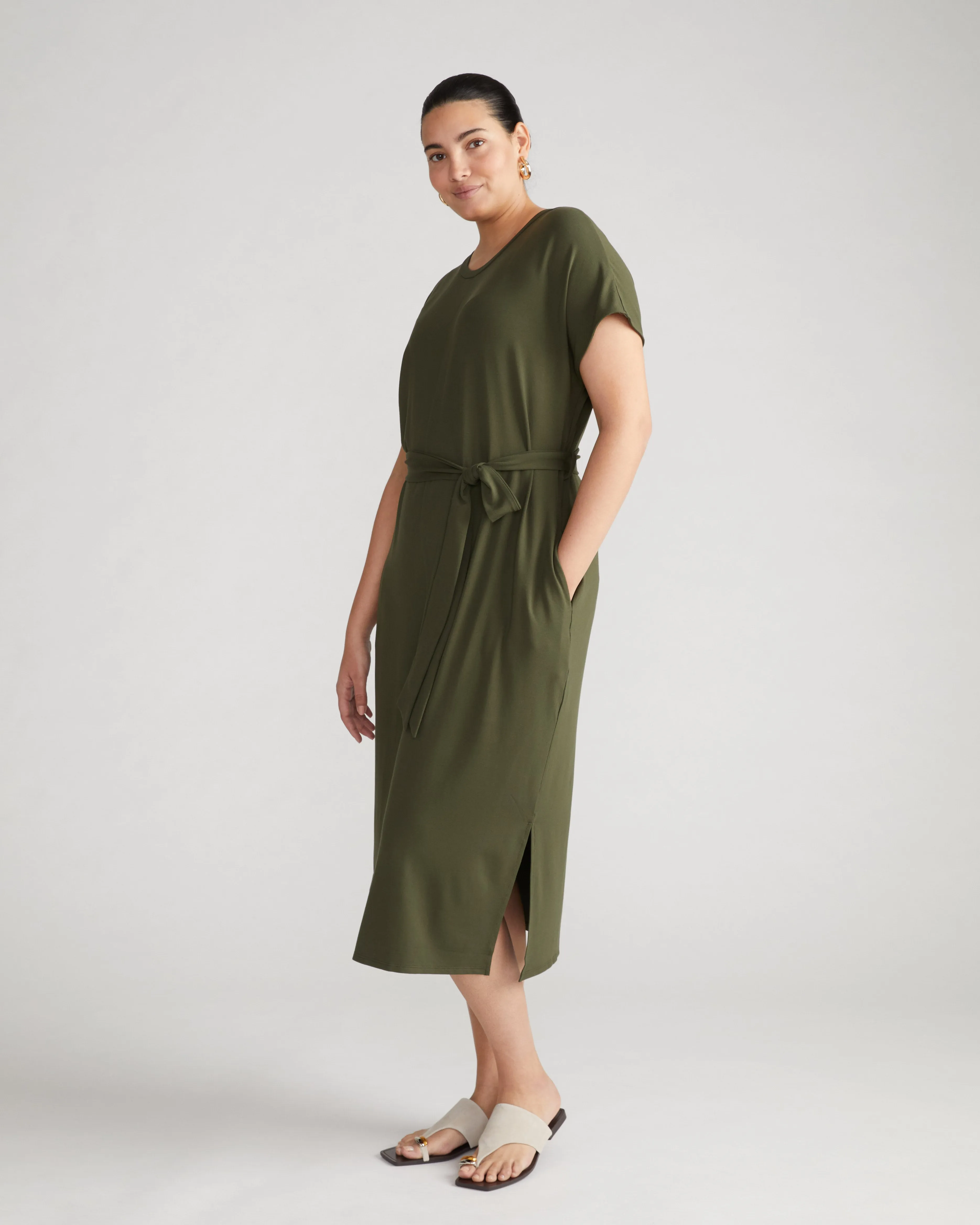 Belted Divine Jersey Dress - Nori sold by Universal Standard product image thumbnail 3