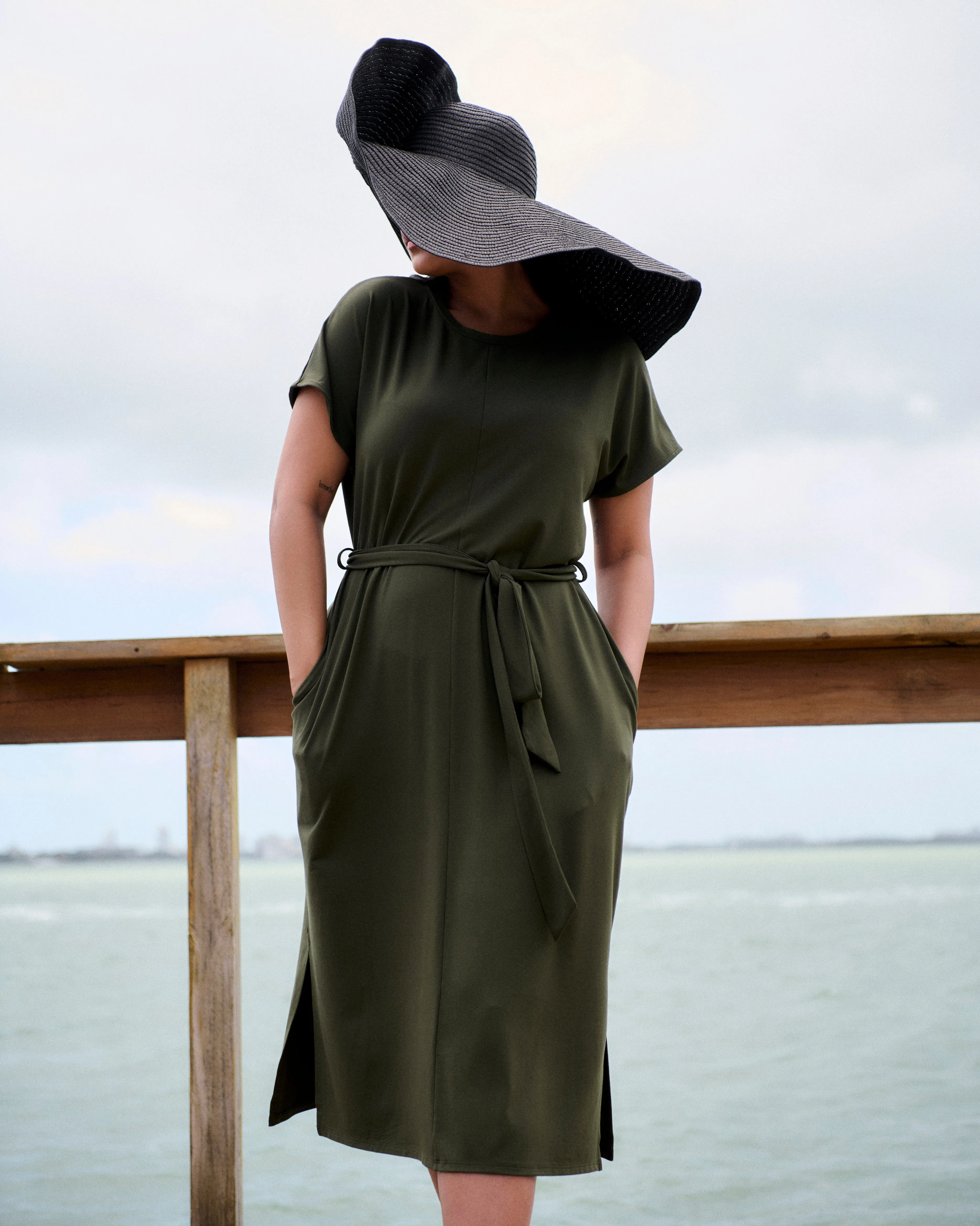 Belted Divine Jersey Dress - Nori sold by Universal Standard