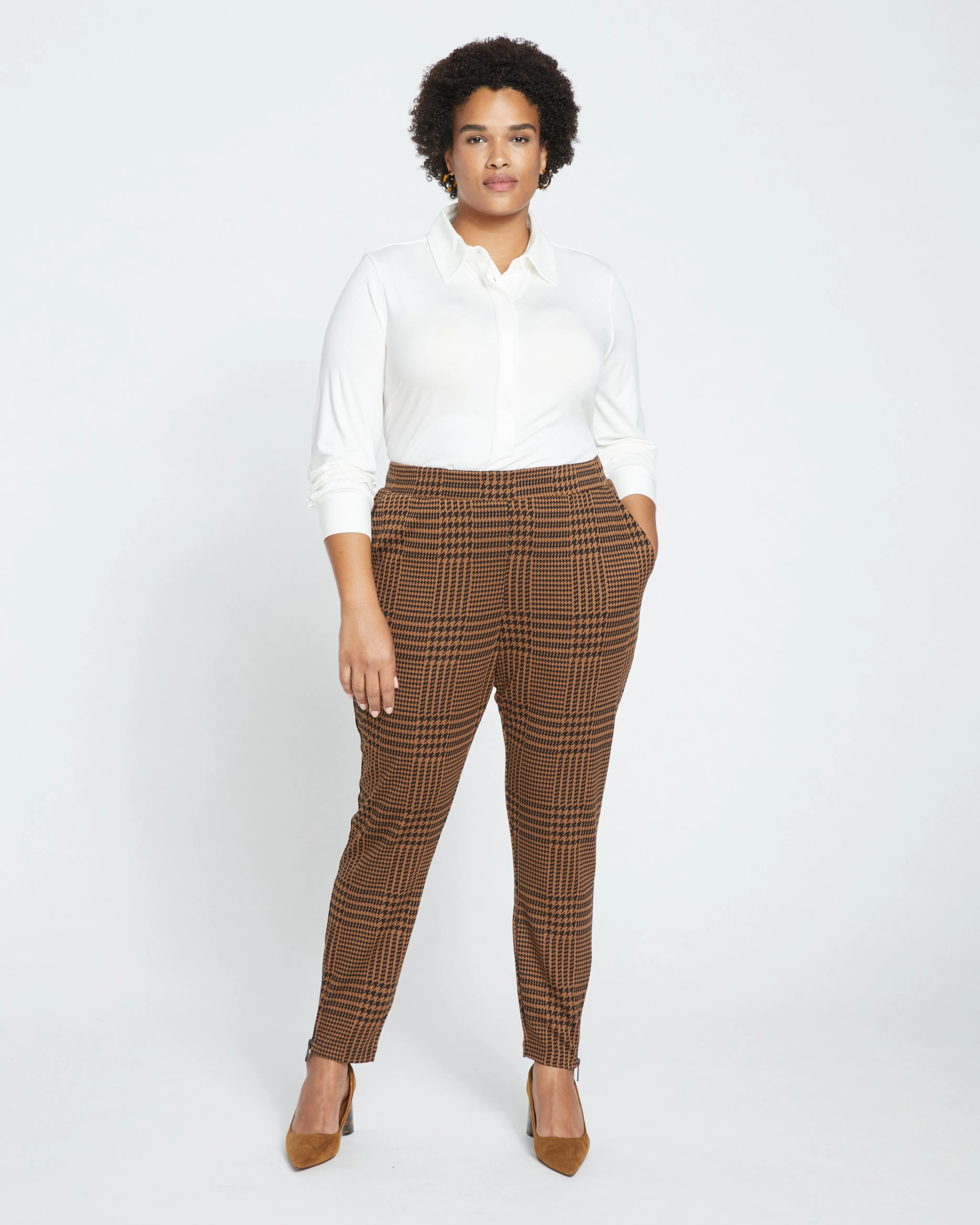 Moro Pocket Signature Ponte Pants - Autumn Houndstooth Jacquard sold by Universal Standard