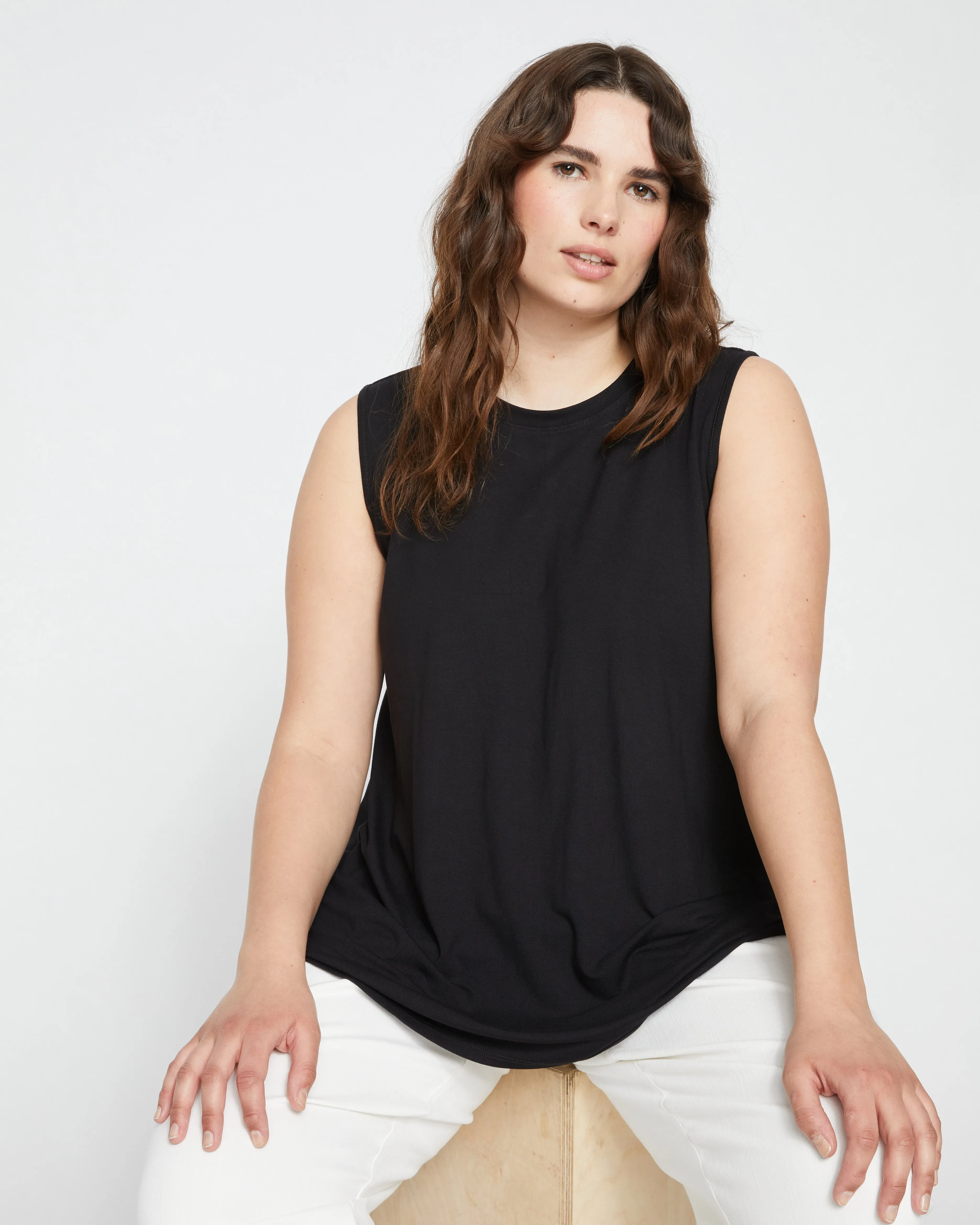 Heatwave Divine Jersey Flared Tank - Black sold by Universal Standard product image thumbnail 2