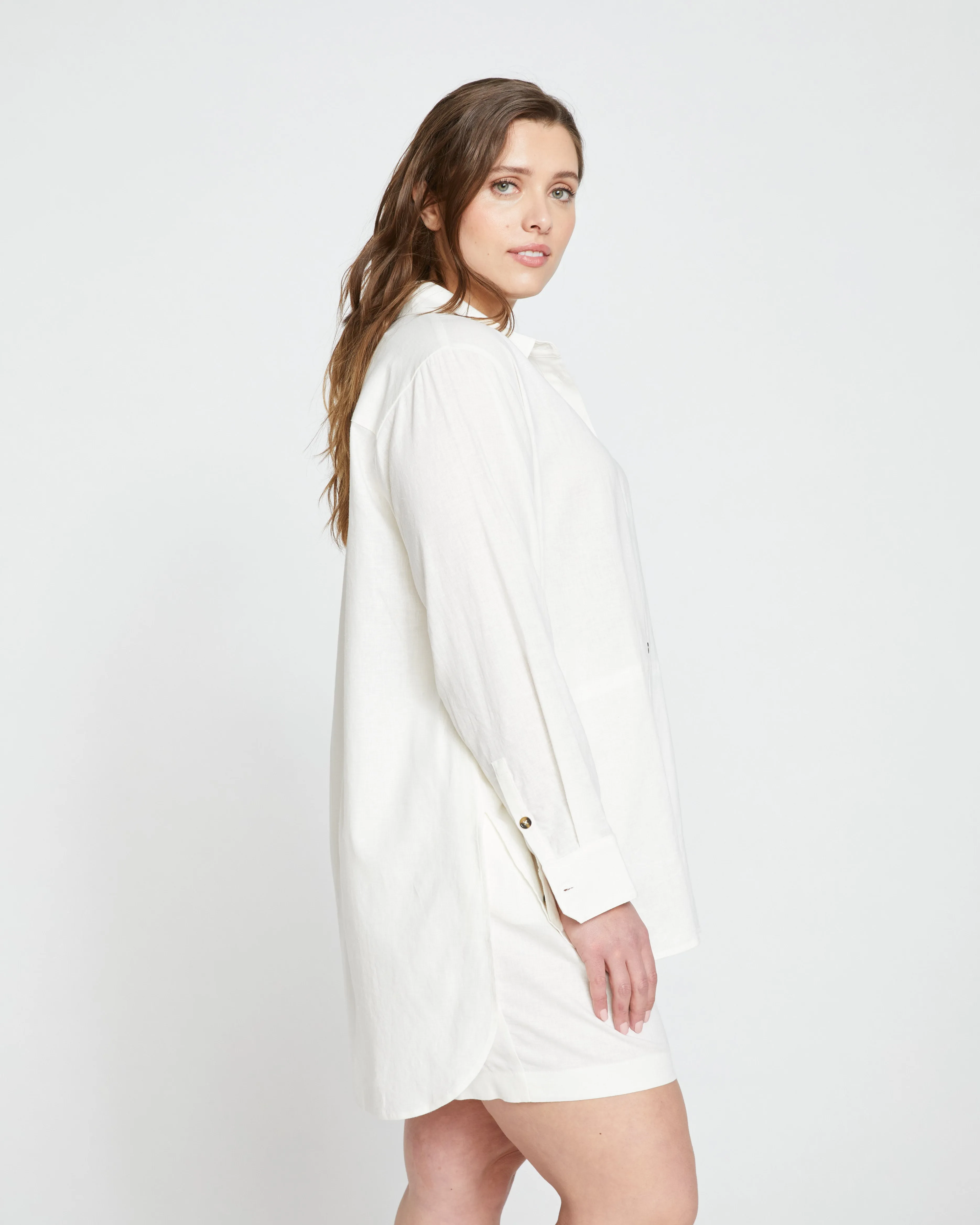 Dawn Linen Hi Low Tunic - White sold by Universal Standard product image thumbnail 4