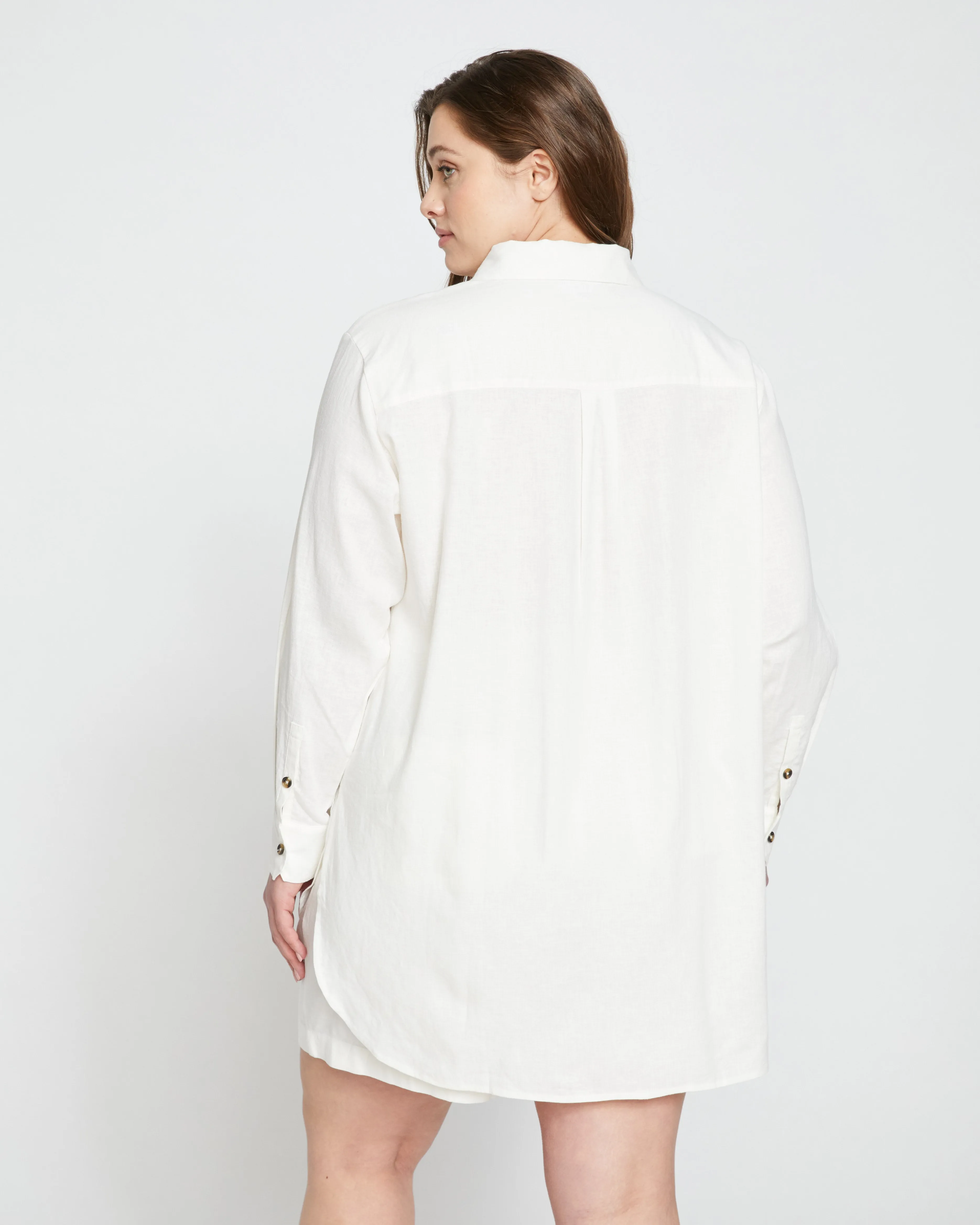 Dawn Linen Hi Low Tunic - White sold by Universal Standard product image thumbnail 5