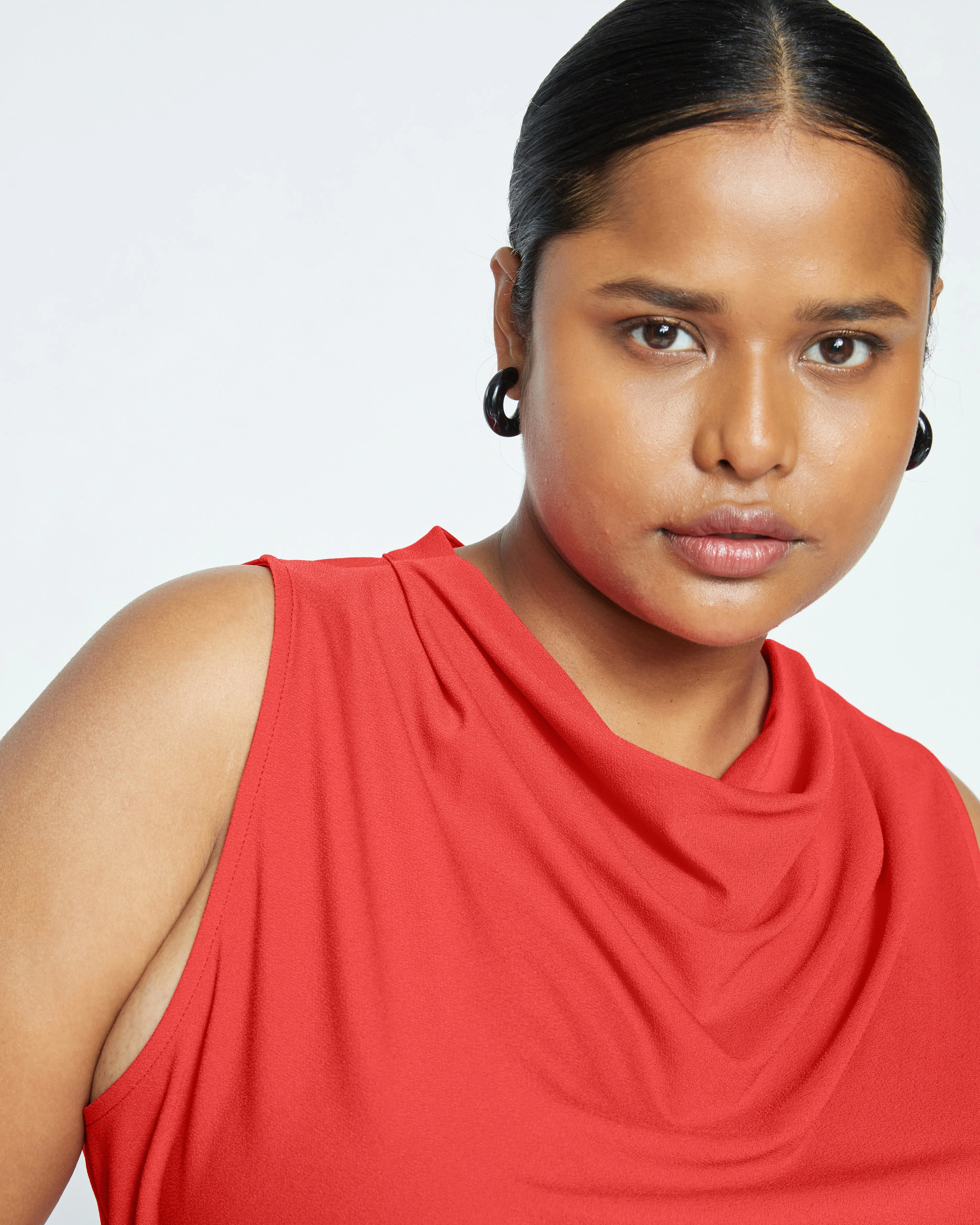 Crepe Jersey Cowl Tank Blouse - Vermilion Red sold by Universal Standard product image thumbnail 2