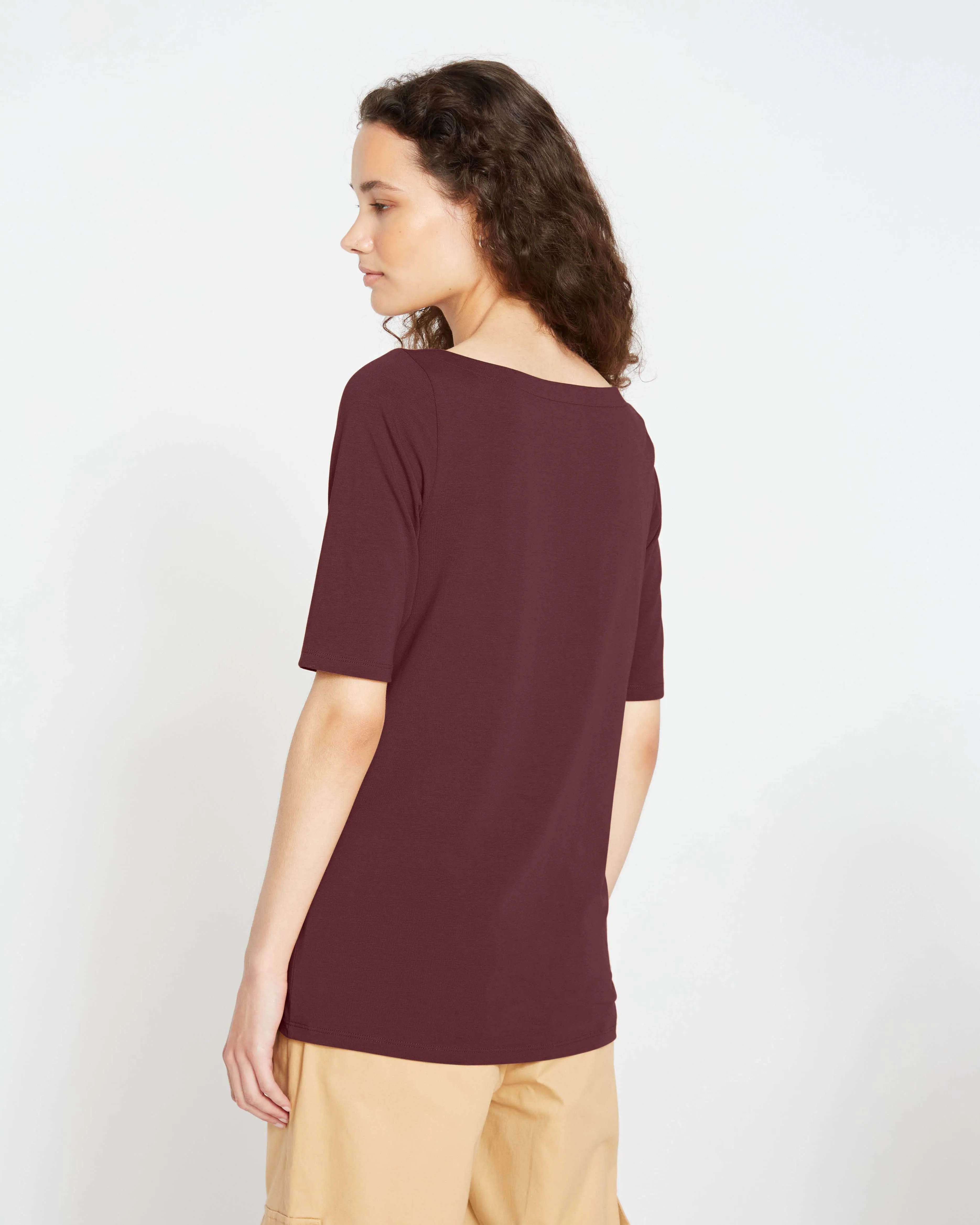 Bella Boatneck Tee - Black Cherry sold by Universal Standard product image thumbnail 3