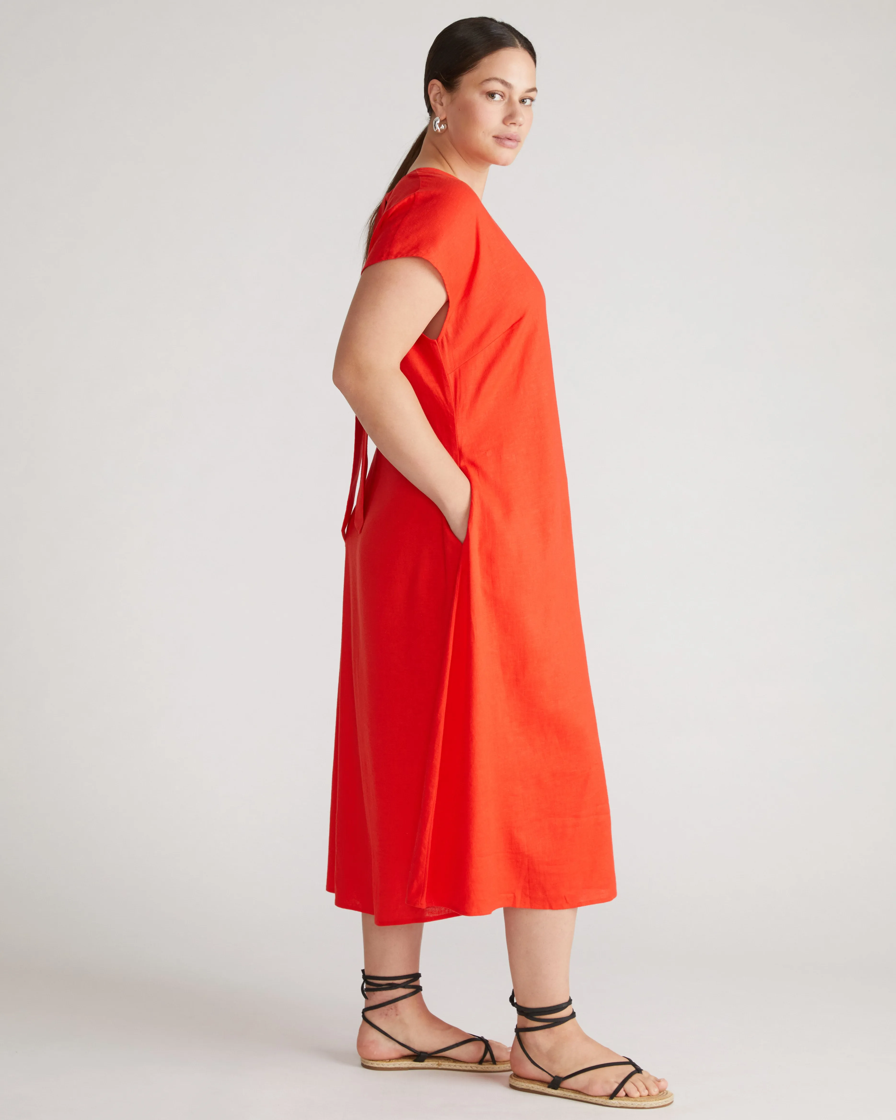 Louvre Bow Back Linen Dress - Shoreline Sunset sold by Universal Standard product image thumbnail 2