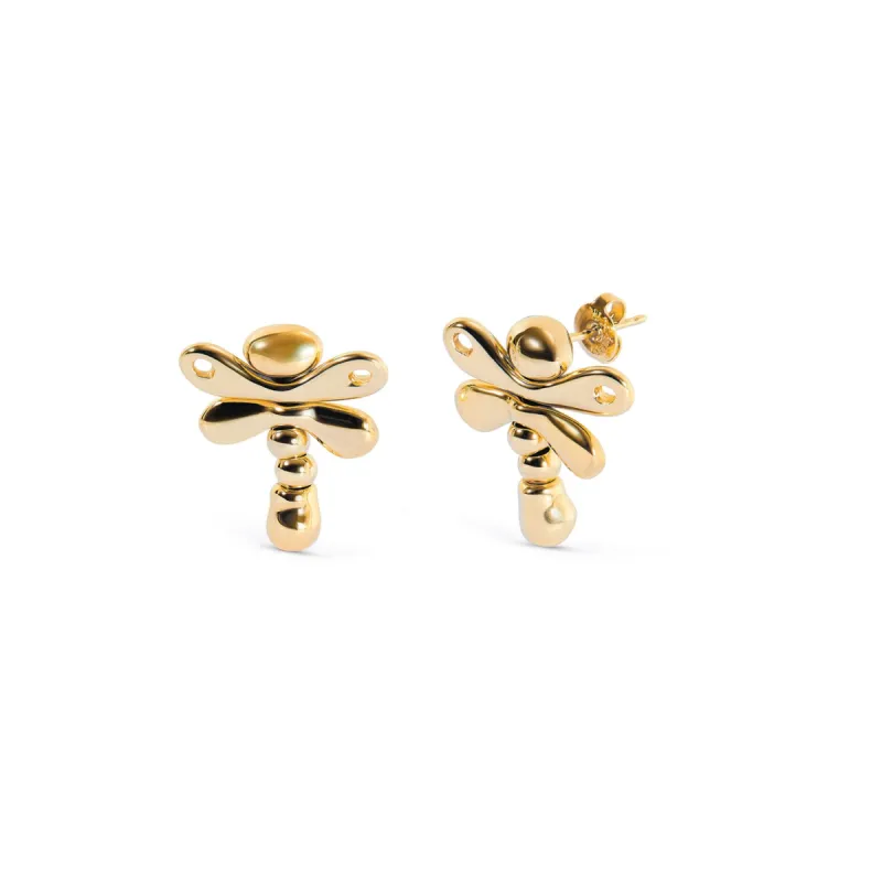 SER REBELDE DRAGONFLY GOLD EARRINGS sold by UNO de 50