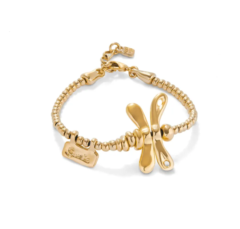 SER REBELDE CRYSTAL DRAGONFLY GOLD STRETCH BRACELET sold by UNO de 50