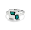 SER MAGNETICA RECTANGLE GREEN CRYSTAL SILVER SPRING BRACELET sold by UNO de 50