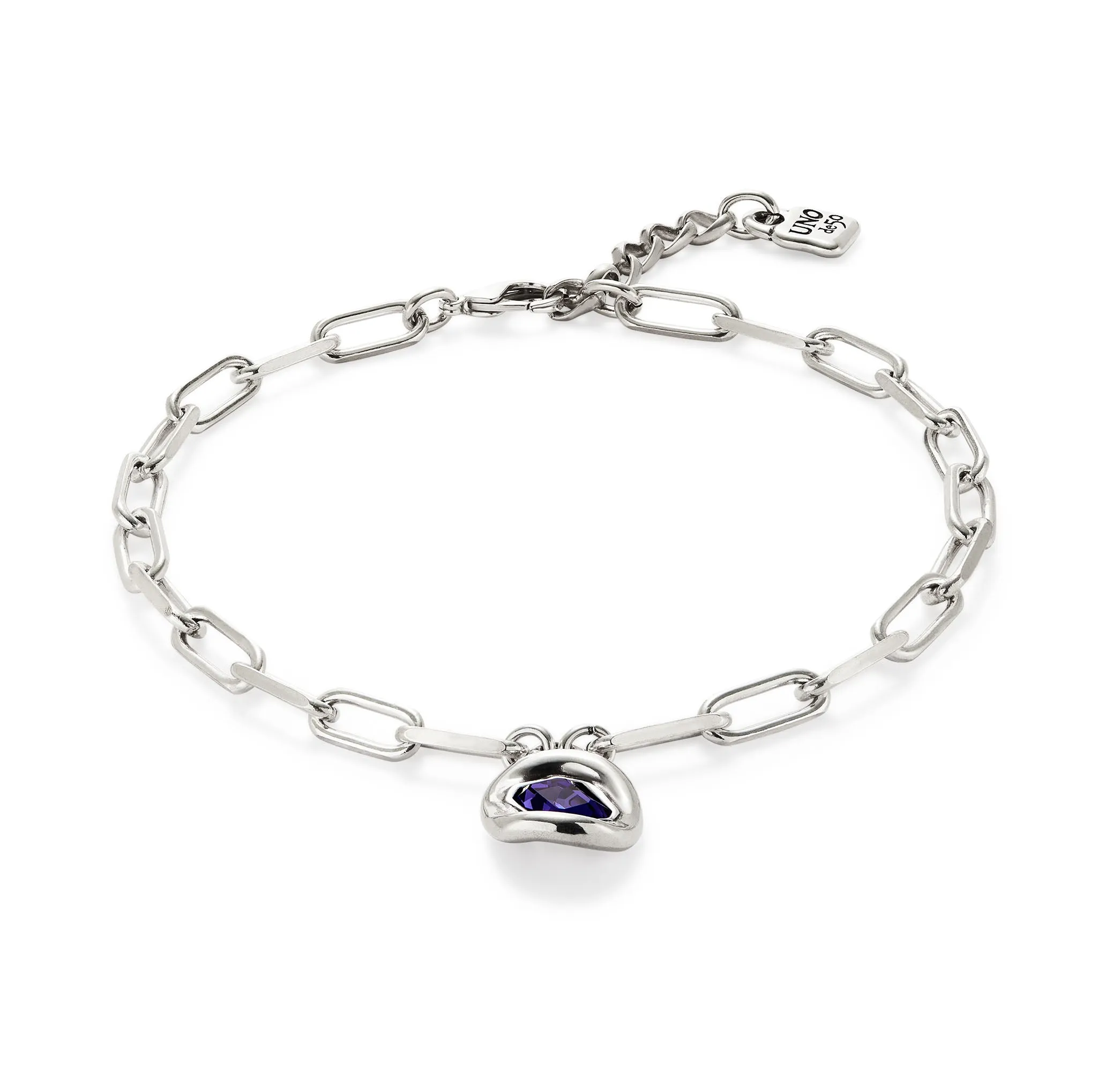 SER VALIENTE PURPLE CRYSTAL CURVACEOUS SILVER NECKLACE sold by UNO de 50 product image thumbnail 3