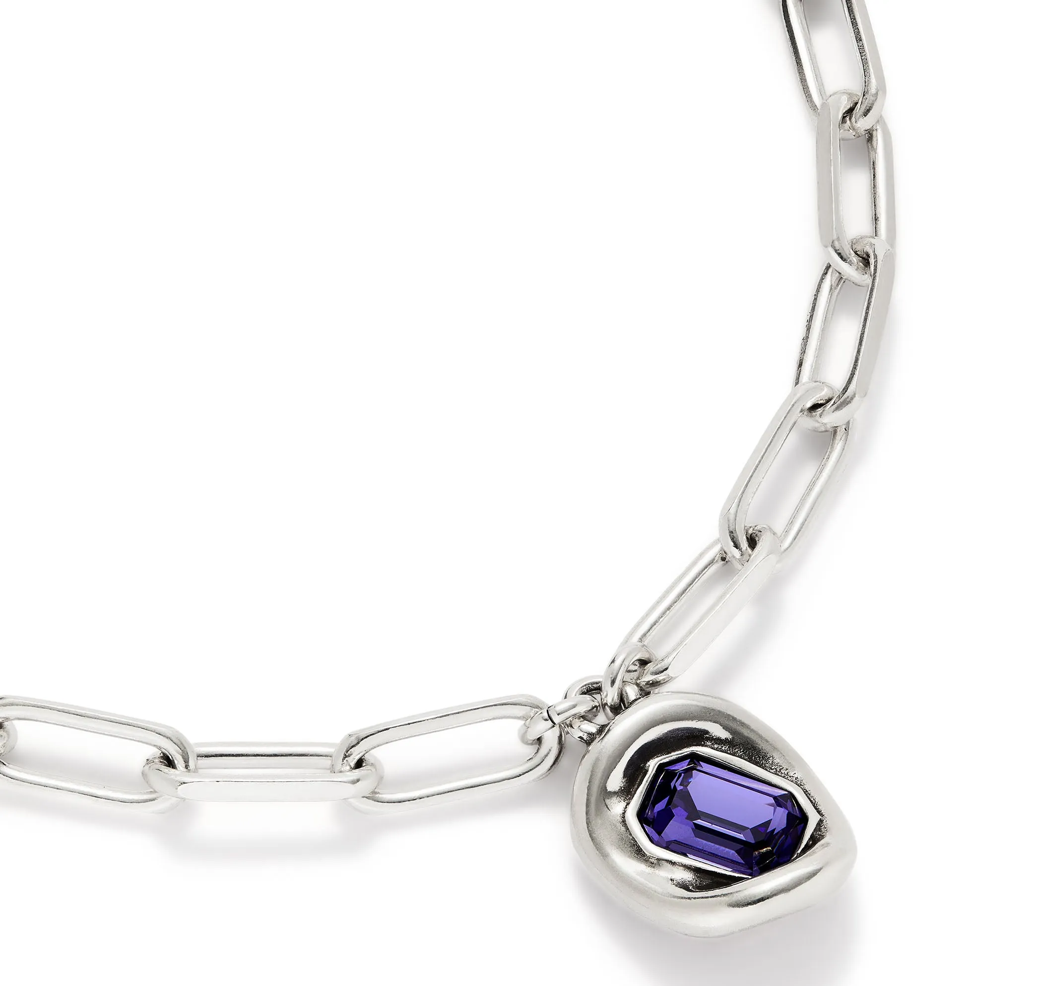 SER VALIENTE PURPLE CRYSTAL CURVACEOUS SILVER NECKLACE sold by UNO de 50 product image thumbnail 4