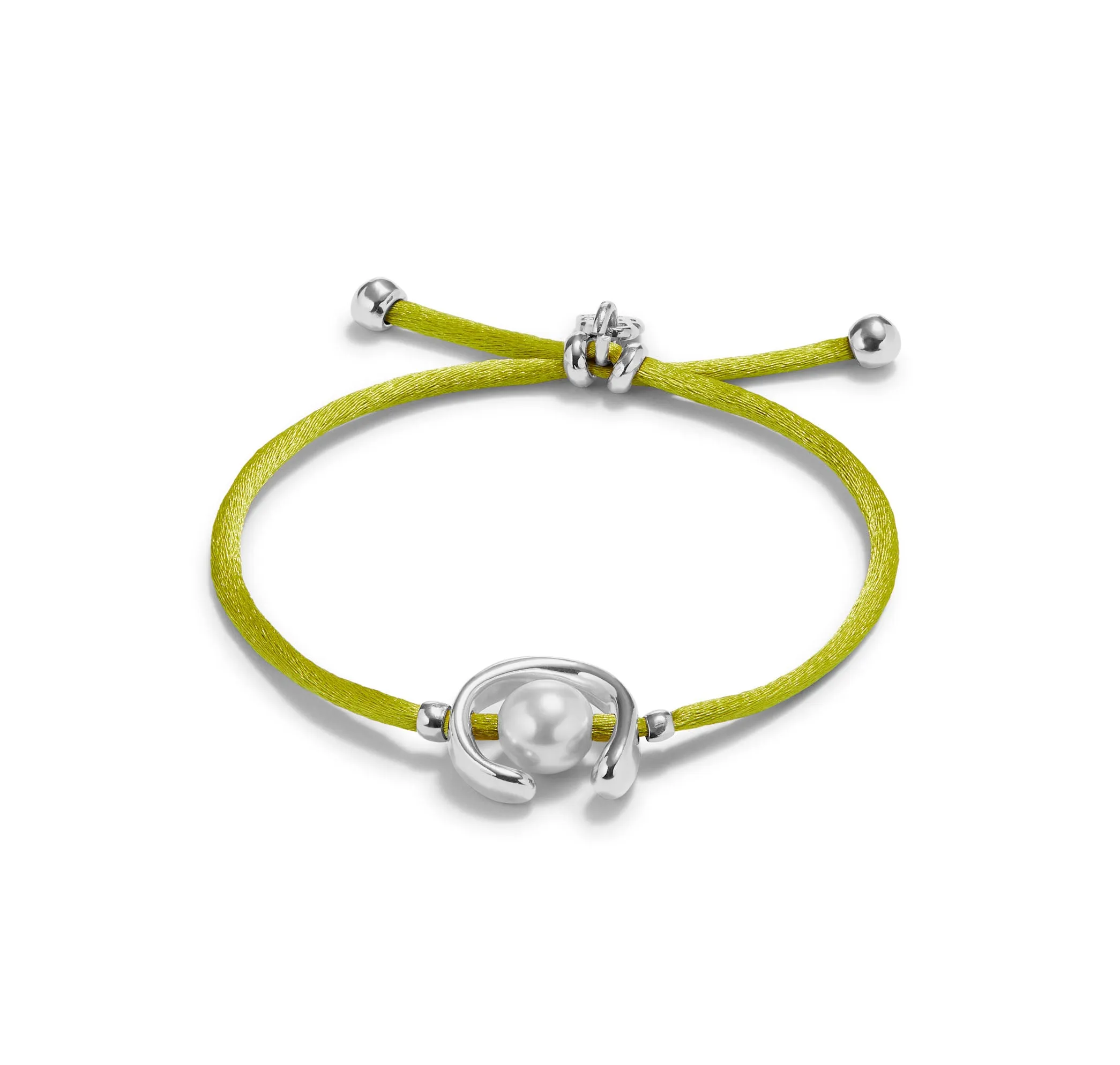 SER DIFERENTE PEARL OLIVE GREEN CORD BRACELET sold by UNO de 50