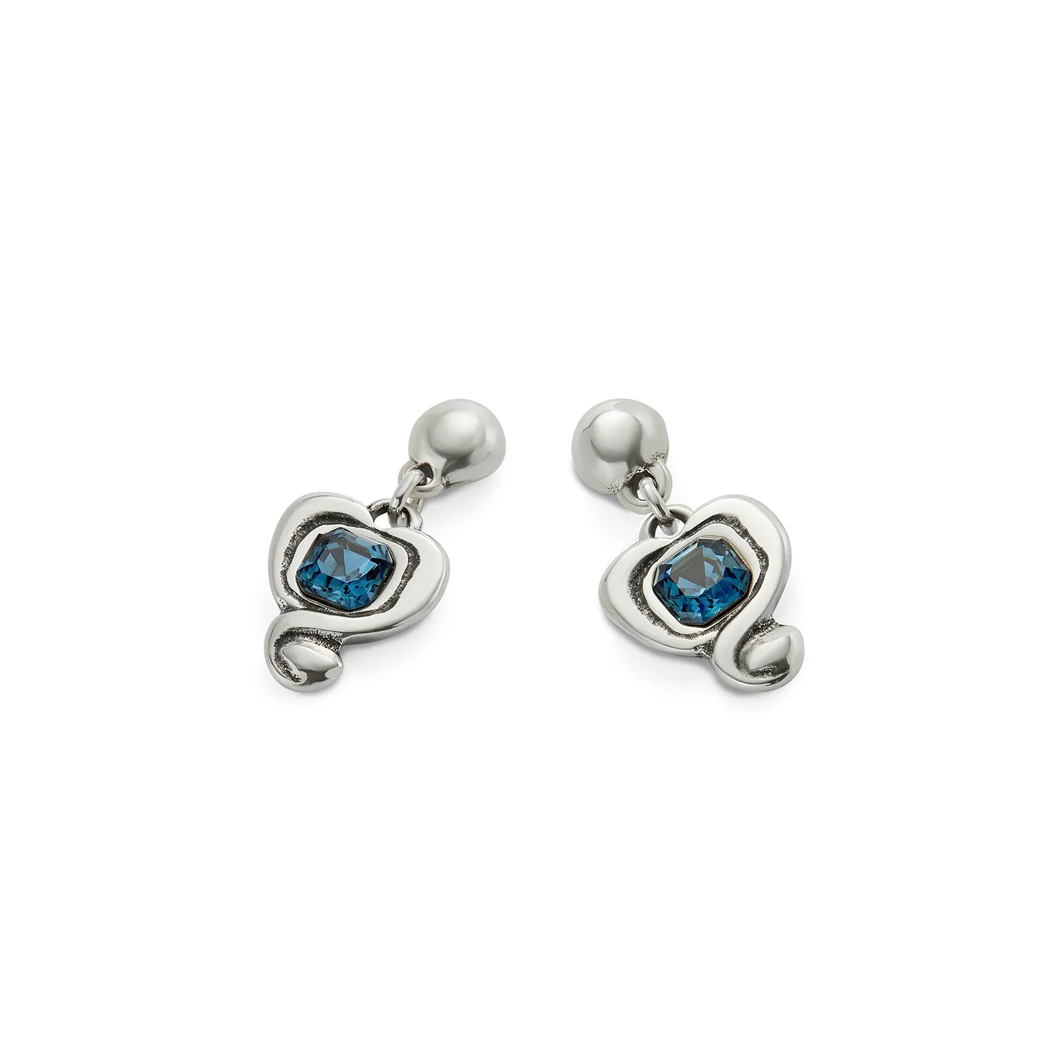 SER EXPRESIVA BLUE CRYSTAL HEART SILVER EARRINGS sold by UNO de 50 product image thumbnail 3
