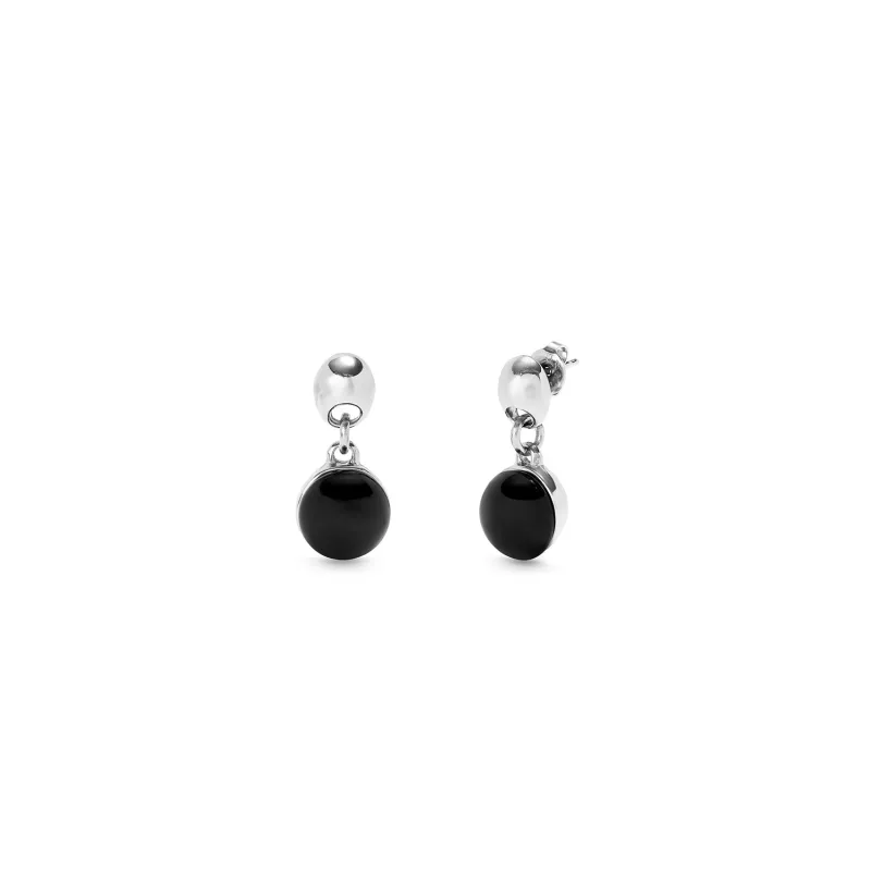 SER FASCINATE BLACK MURANO GLASS SILVER EARRINGS sold by UNO de 50