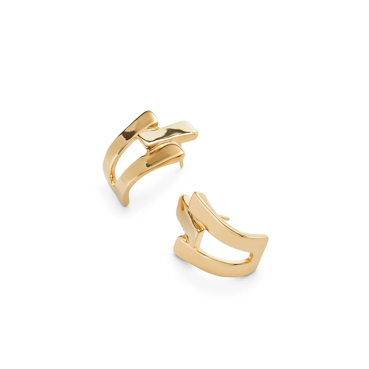 SER ORIGINAL OVERLAP GOLD EARRINGS sold by UNO de 50 product image thumbnail 3