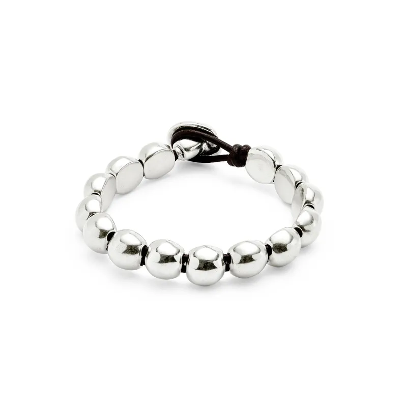 SER INTREPIDA SMALL HALF SPHERE SILVER BRACELET sold by UNO de 50