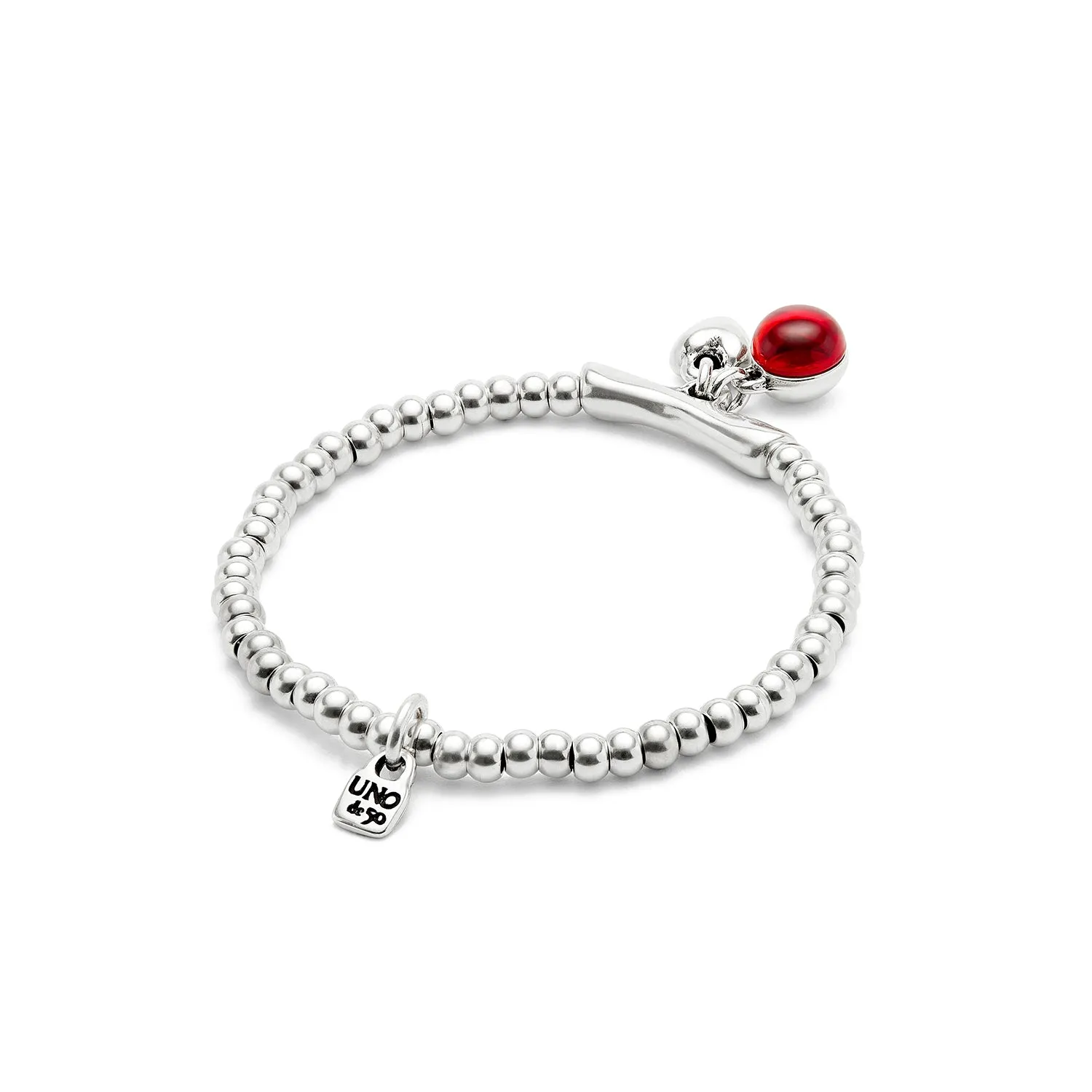 SER FASCINANTE RED MURANO GLASS CHARM STRETCH SILVER BRACELET sold by UNO de 50 product image thumbnail 3