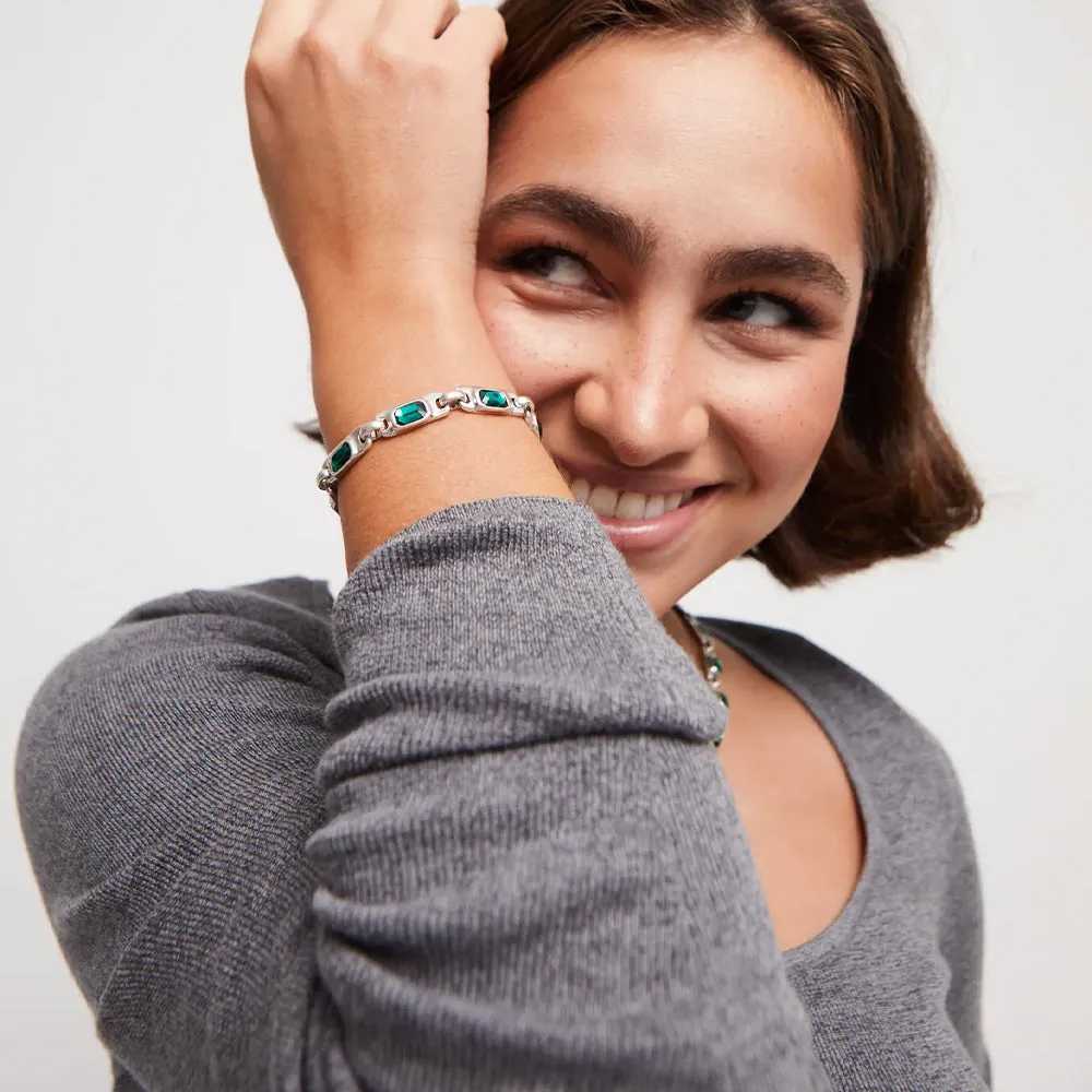 SER MAGNETICA GREEN CRYSTAL SILVER BRACELET sold by UNO de 50 product image thumbnail 2