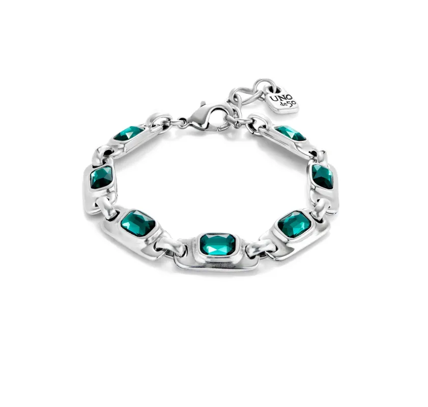 SER MAGNETICA GREEN CRYSTAL SILVER BRACELET sold by UNO de 50