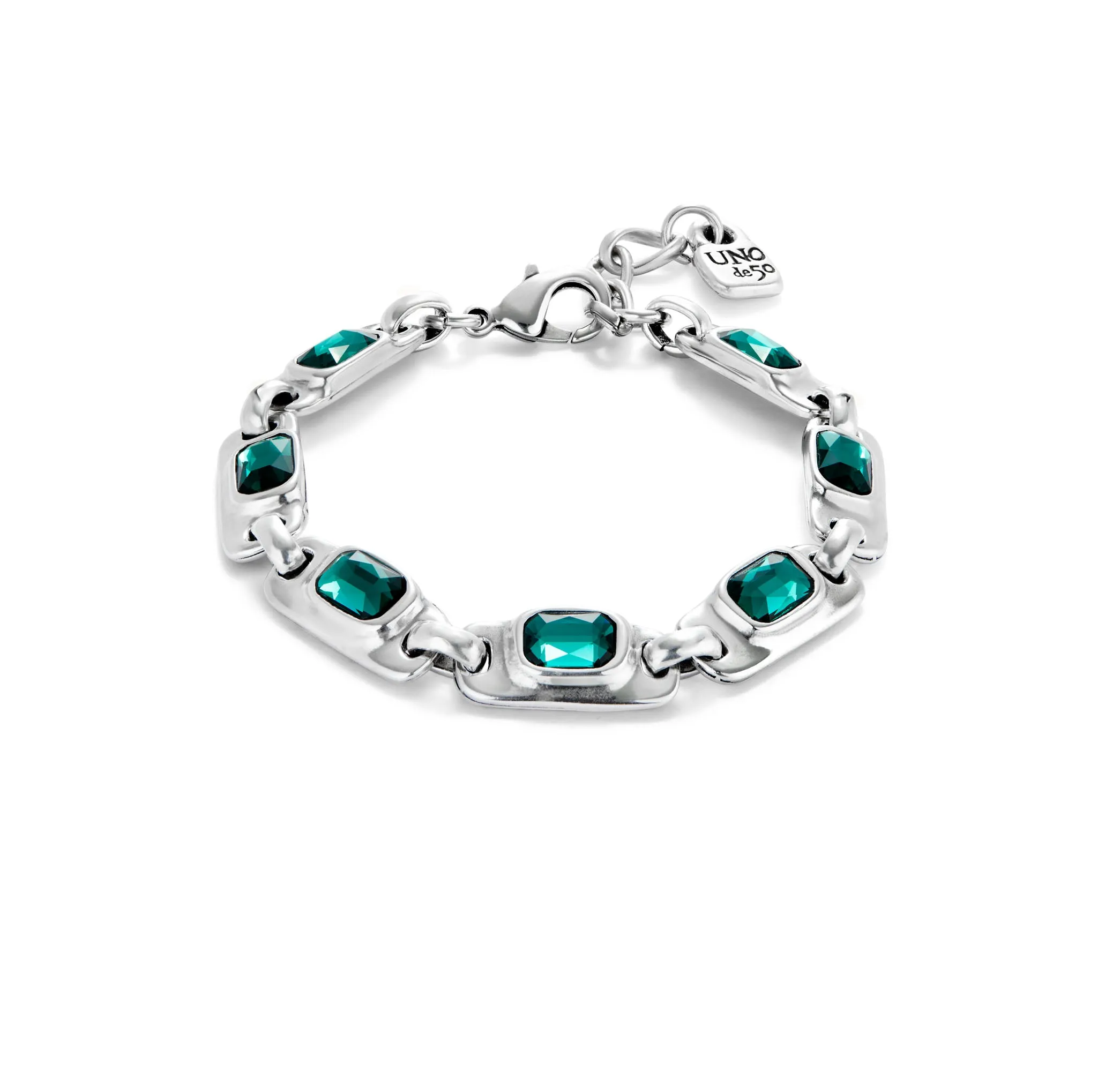 SER MAGNETICA GREEN CRYSTAL SILVER BRACELET sold by UNO de 50