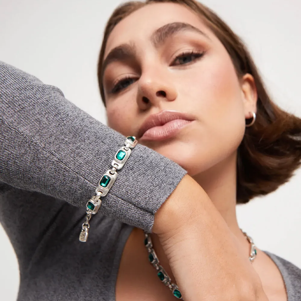 SER MAGNETICA GREEN CRYSTAL SILVER BRACELET sold by UNO de 50 product image thumbnail 5