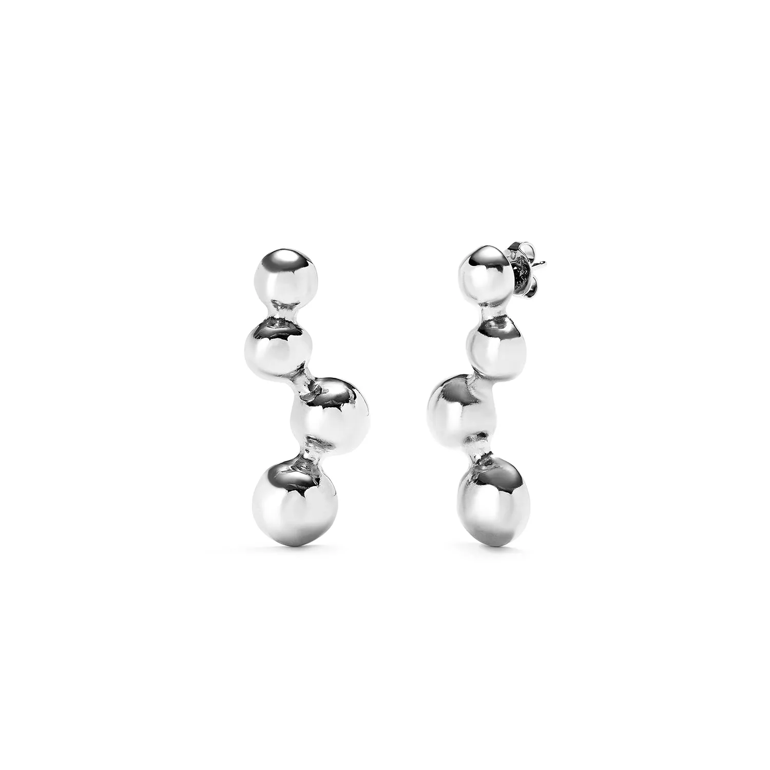 SER INTREPIDA RANDOM SPHERE DROP SILVER EARRINGS sold by UNO de 50