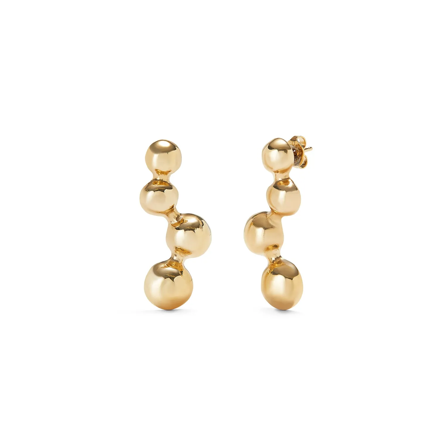 SER INTREPIDA RANDOM SPHERE DROP GOLD EARRINGS sold by UNO de 50