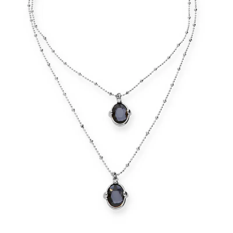 DAZZLING DOUBLE SILVER NECKLACE sold by UNO de 50