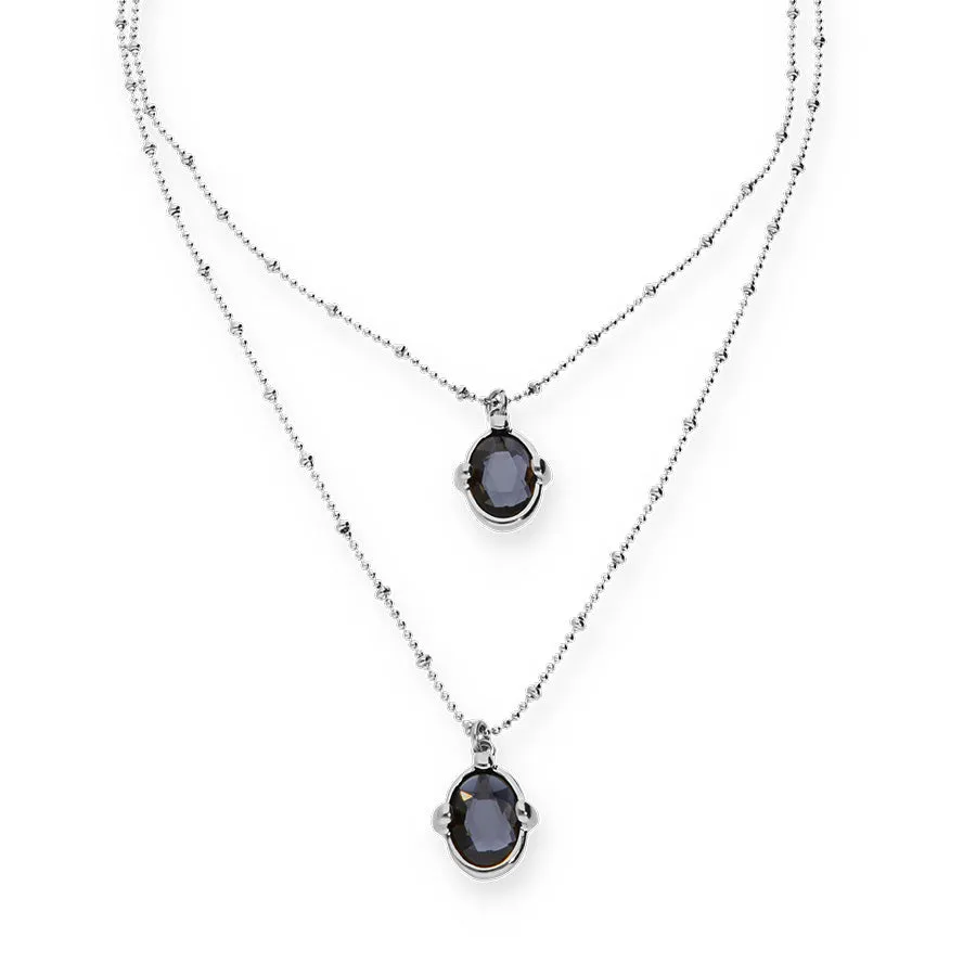 DAZZLING DOUBLE SILVER NECKLACE sold by UNO de 50