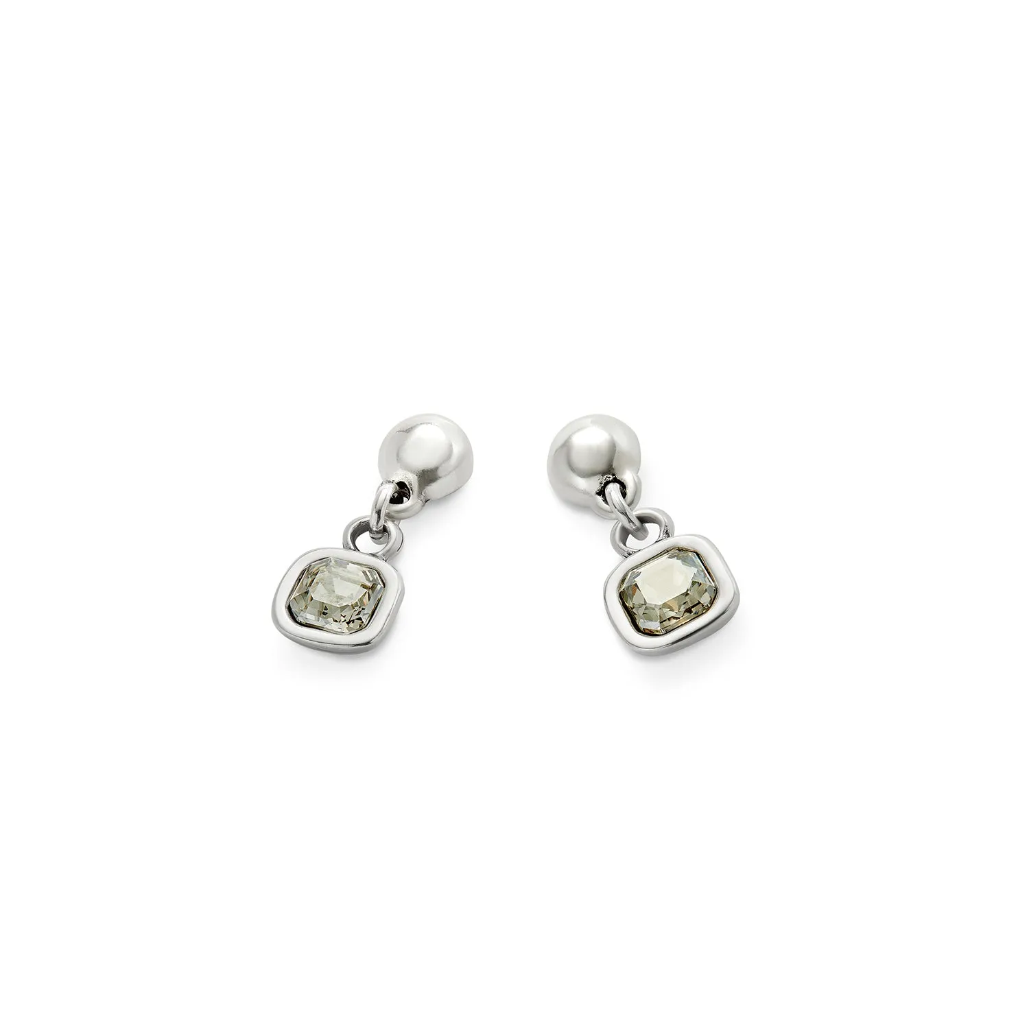 SER EXPRESIVA WHITE CRYSTAL RECTANGLE SILVER EARRINGS sold by UNO de 50 product image thumbnail 3