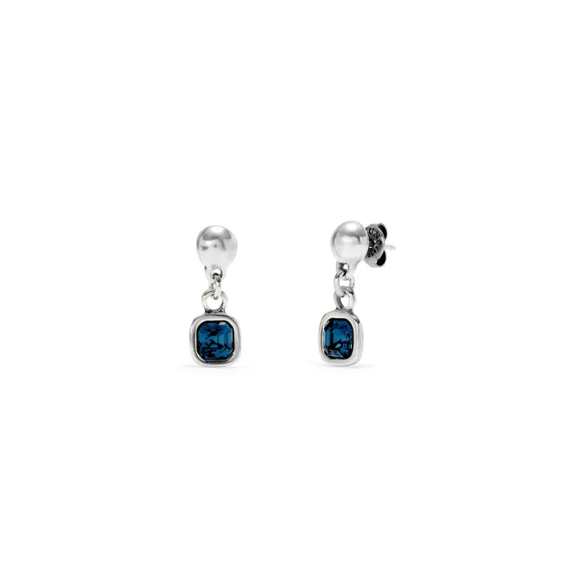 SER EXPRESIVA BLUE CRYSTAL RECTANGLE SILVER EARRINGS sold by UNO de 50