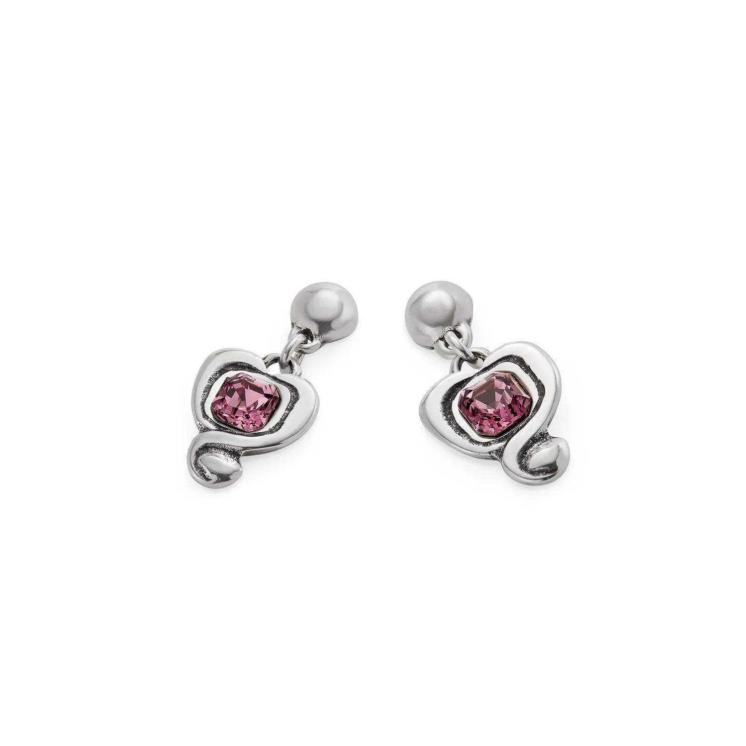 SER EXPRESIVA PINK CRYSTAL HEART SILVER EARRINGS sold by UNO de 50 product image thumbnail 3