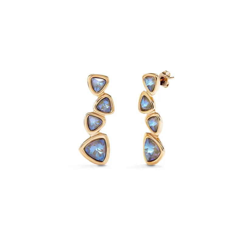 SER CAMALEONICA MULTI TRIANGLE DROP GOLD EARRINGS sold by UNO de 50