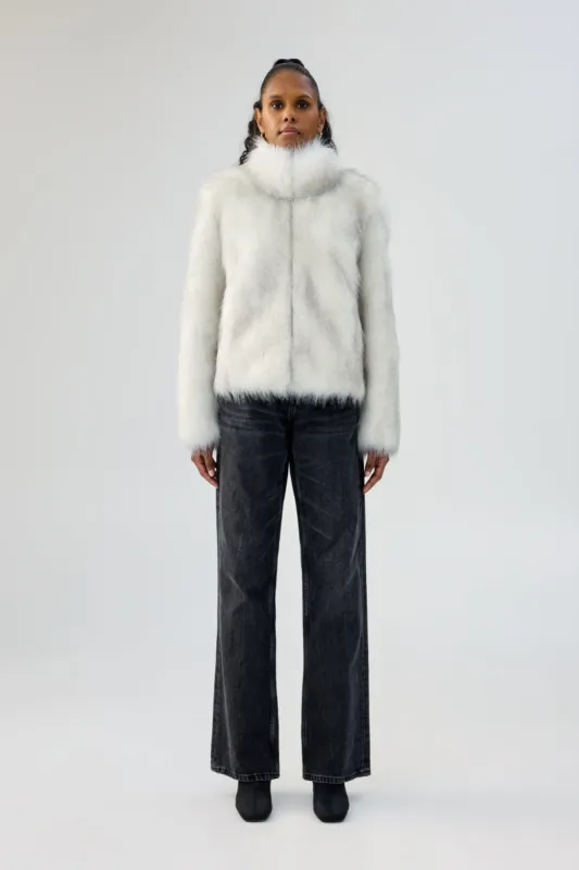 Fur Delish Jacket - Swiss White sold by Unreal Fur
