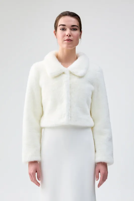 Tirage Cropped Jacket - Blanc sold by Unreal Fur