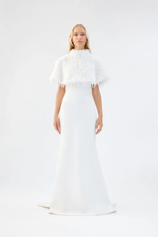 White Wedding Capelet sold by Unreal Fur