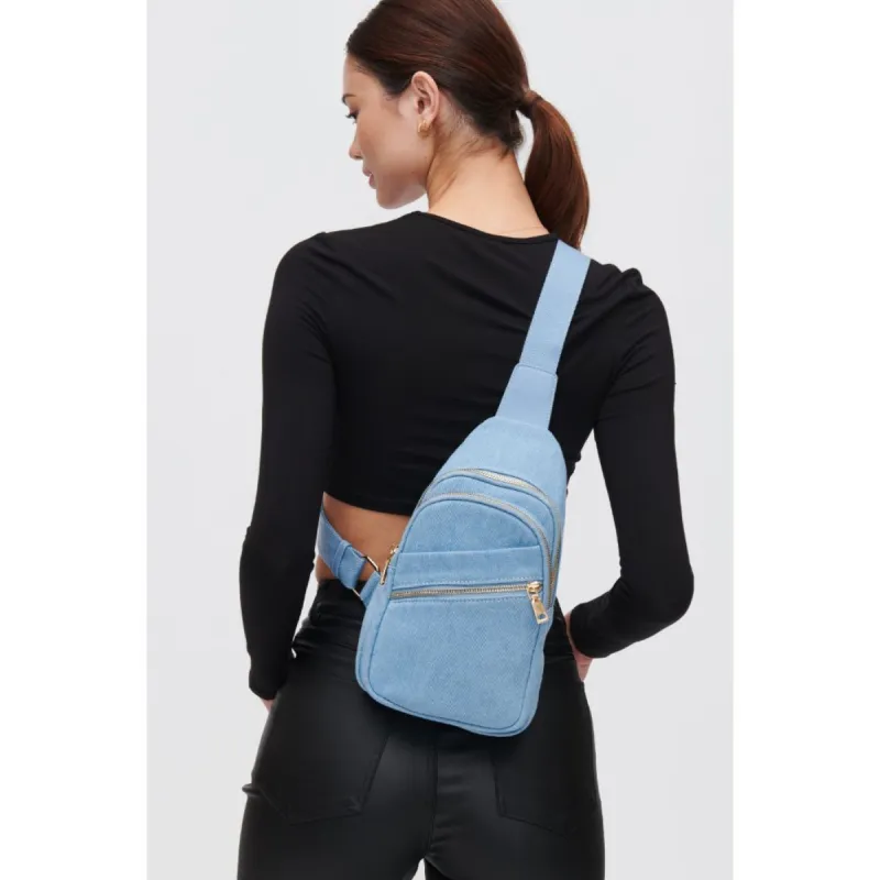 Zephyr Denim Sling Backpack sold by Urban Expressions