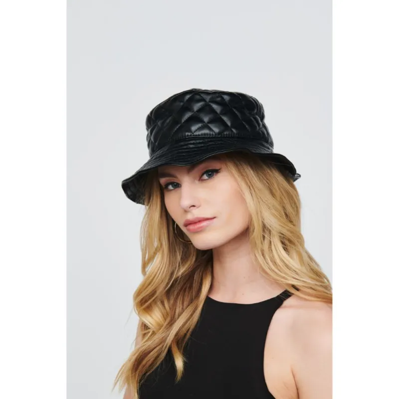Quilted Vegan Leather Bucket Hat Bucket Hat sold by Urban Expressions