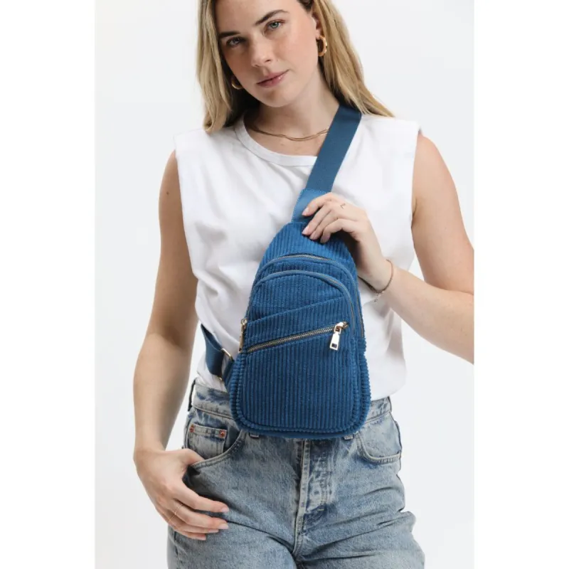 Zephyr - Corduroy Sling Backpack sold by Urban Expressions