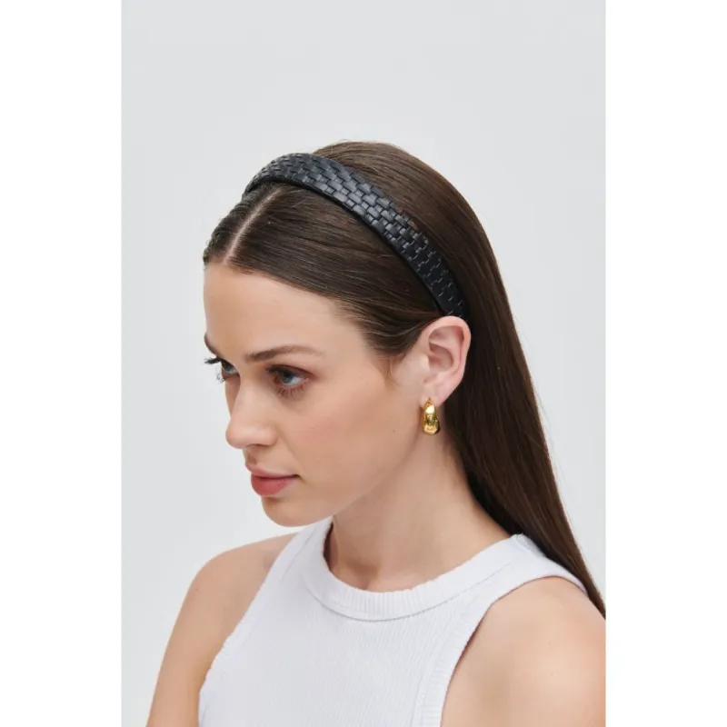 Embossed Woven Vegan Leather Headband Headband sold by Urban Expressions