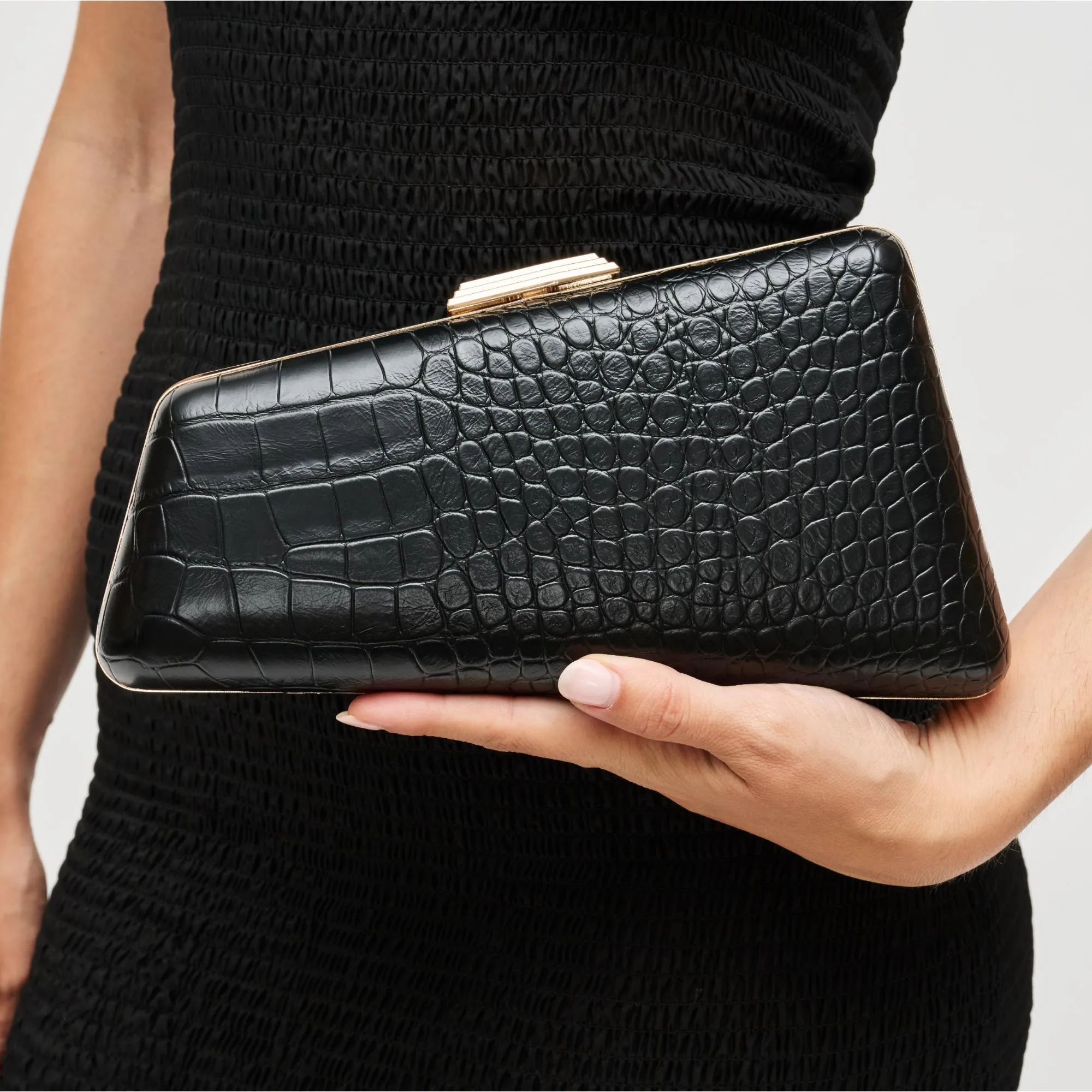 Irene - Croco Asymmetrical Evening Bag sold by Urban Expressions