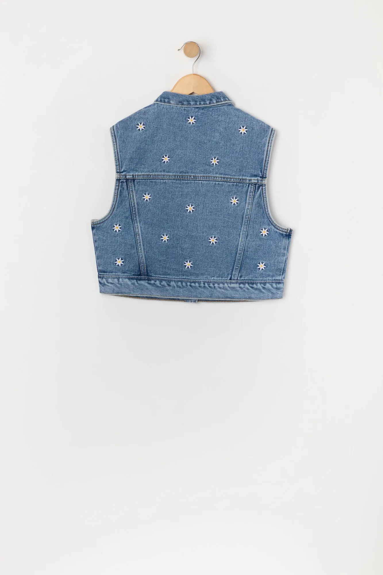 Veste en denim avec motif brodé Marguerite pour fille sold by Urban Planet product image thumbnail 2