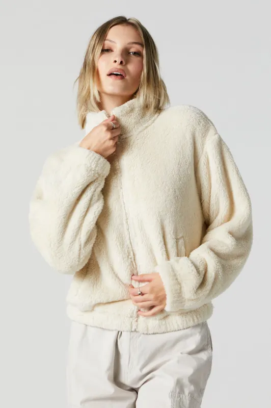 Plush Bomber Jacket sold by Urban Planet