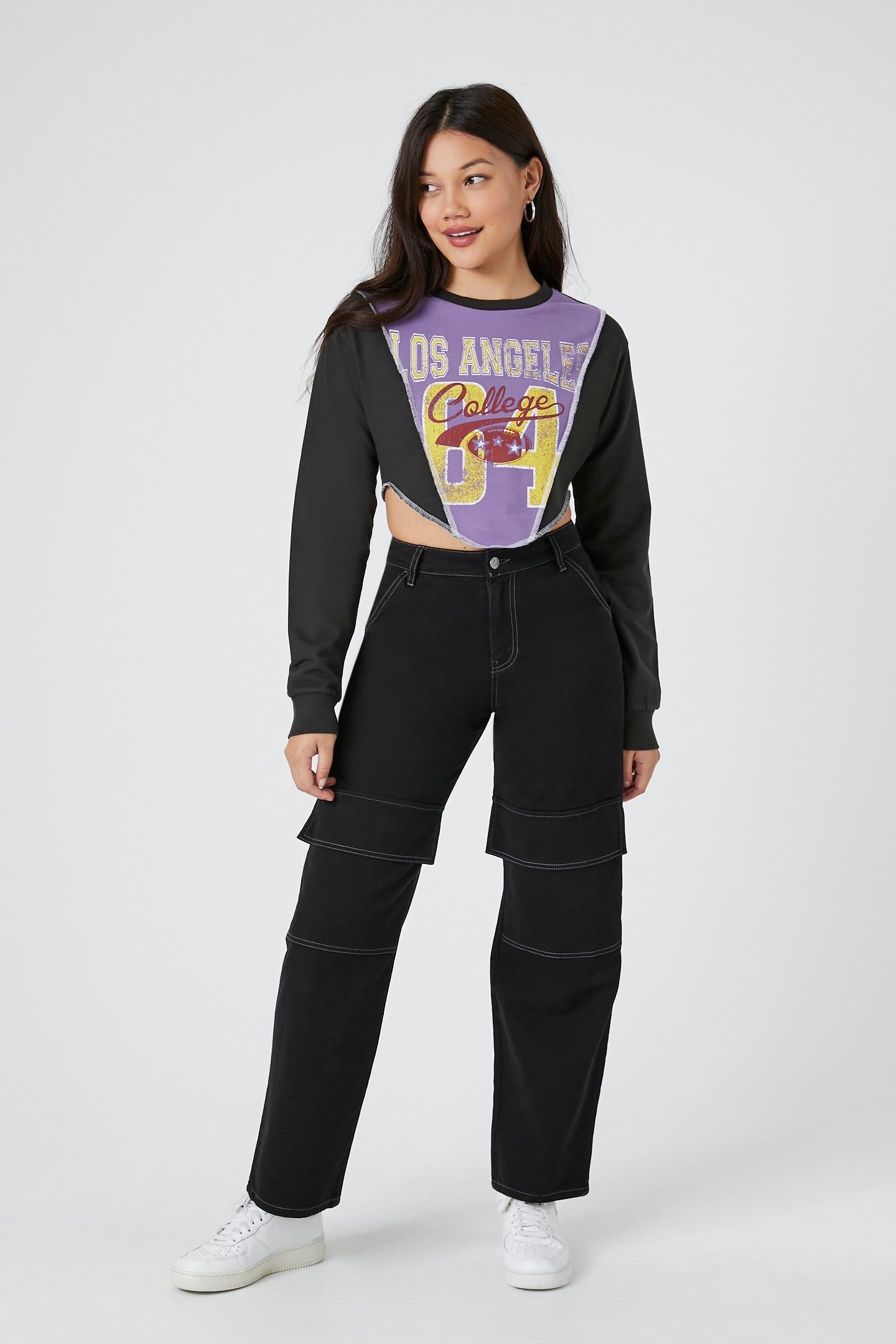 Los Angeles College Cropped Sweatshirt sold by Urban Planet product image thumbnail 3