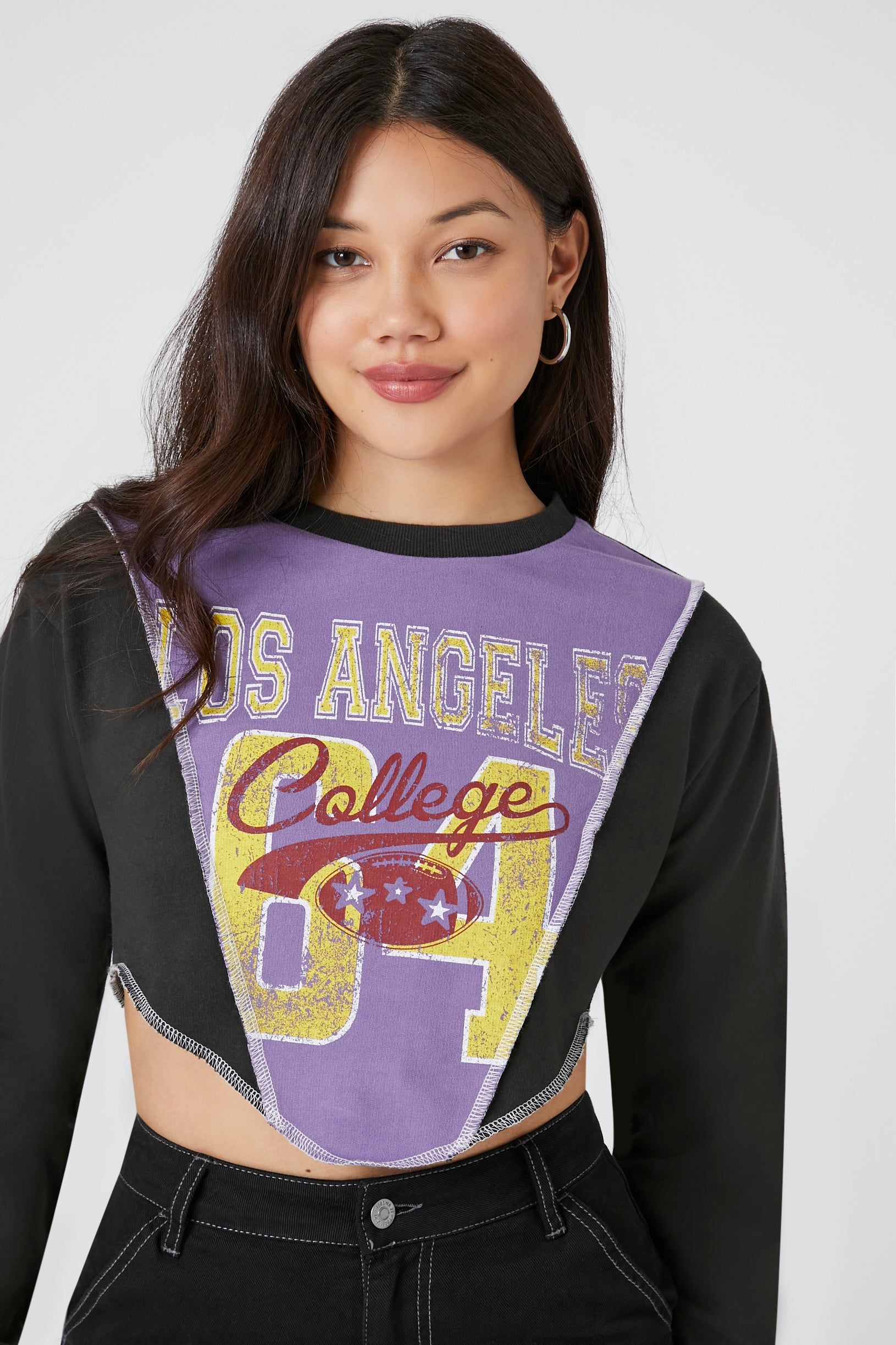Los Angeles College Cropped Sweatshirt sold by Urban Planet