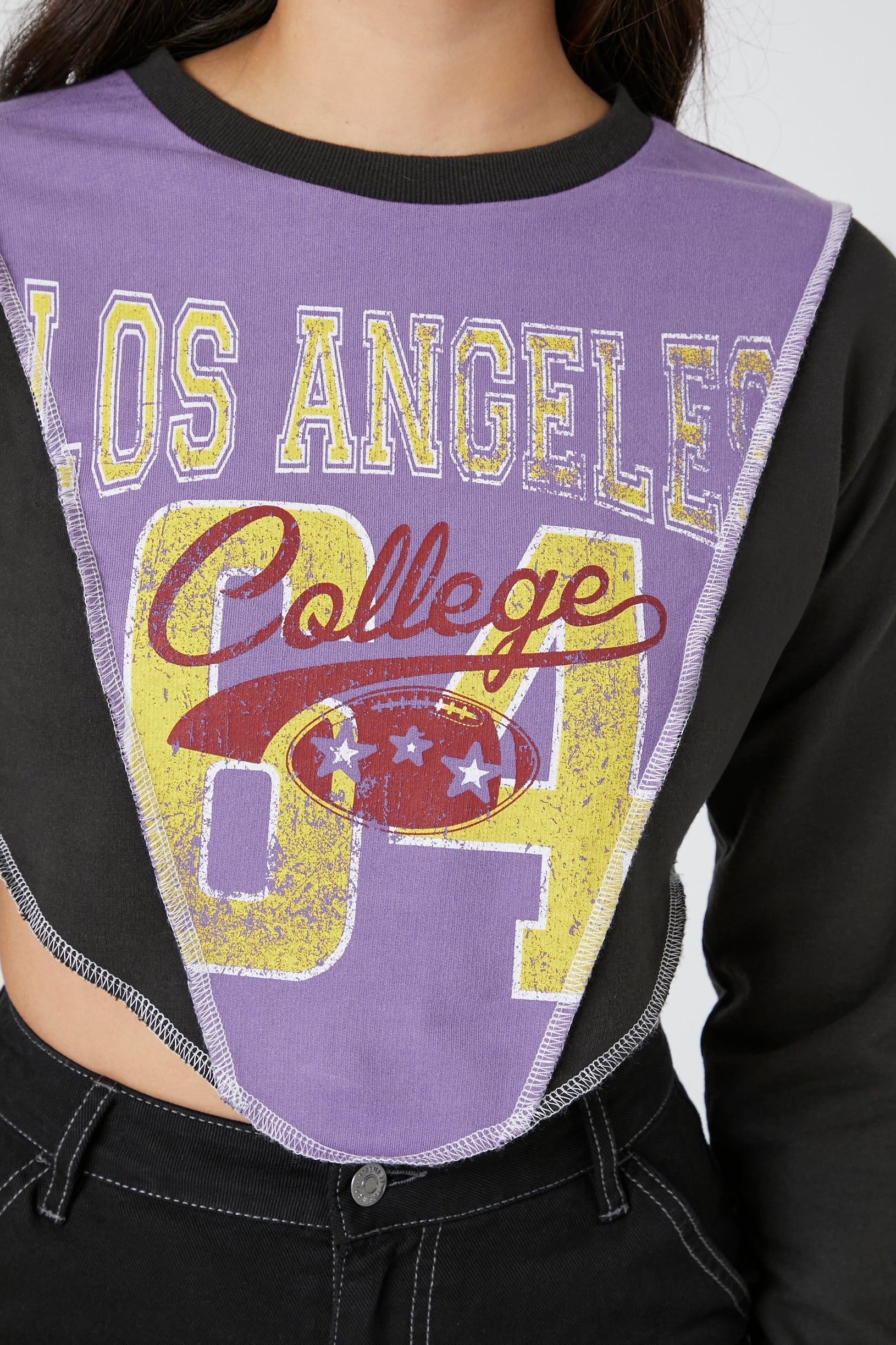 Los Angeles College Cropped Sweatshirt sold by Urban Planet product image thumbnail 4