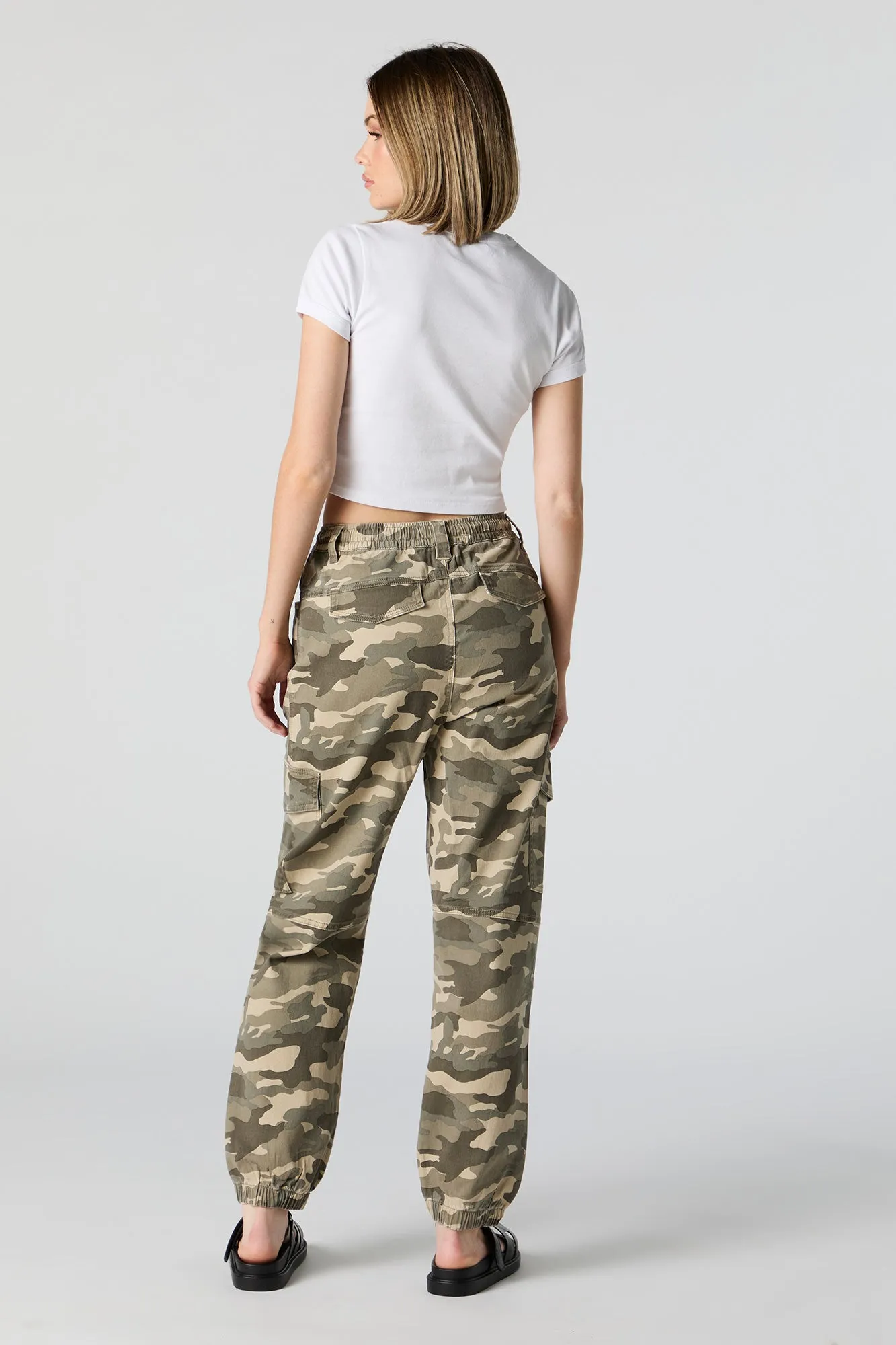 Camo Drawstring Cargo Jogger with Belt Loops sold by Urban Planet product image thumbnail 3