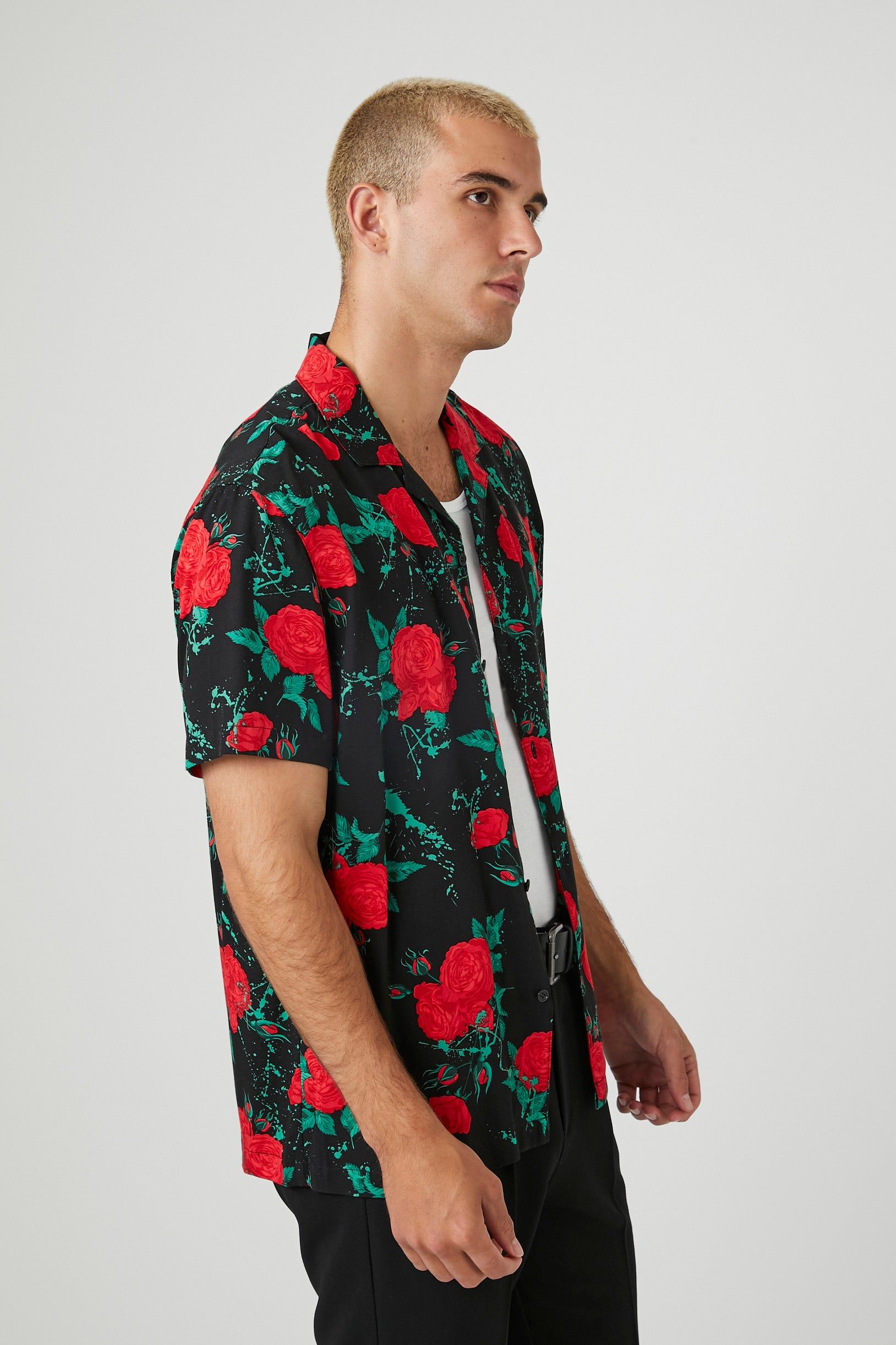 Rose Print Button-Up Top sold by Urban Planet product image thumbnail 3