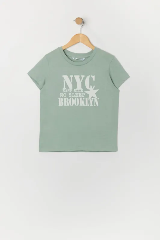 Girls Brooklyn NY Graphic T-Shirt sold by Urban Planet