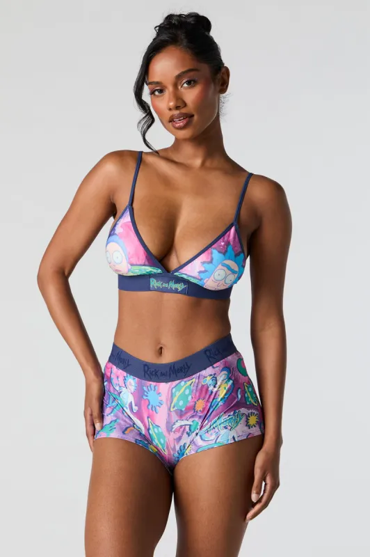 Ensemble pyjama avec soutien-gorge et short à imprimé Rick and Morty sold by Urban Planet