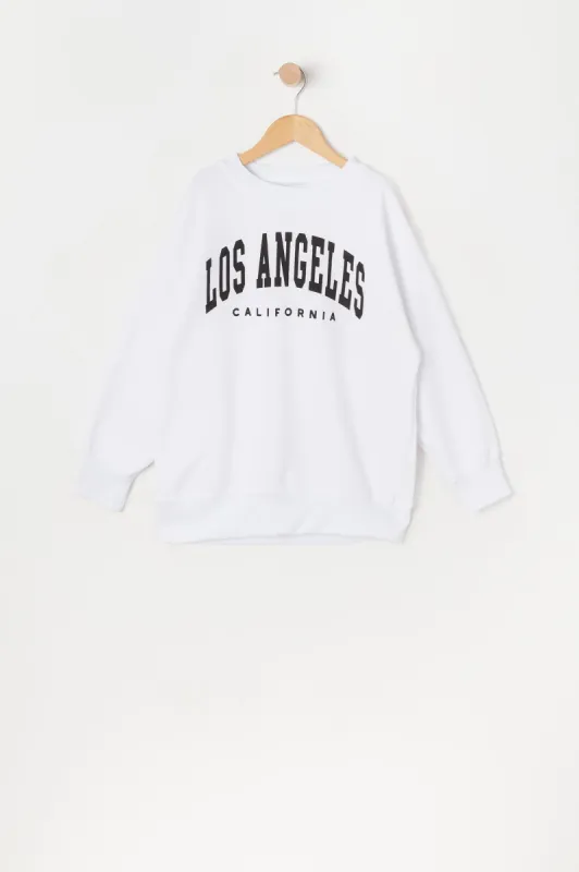 Girls Los Angeles Graphic Oversized Fleece Sweatshirt sold by Urban Planet
